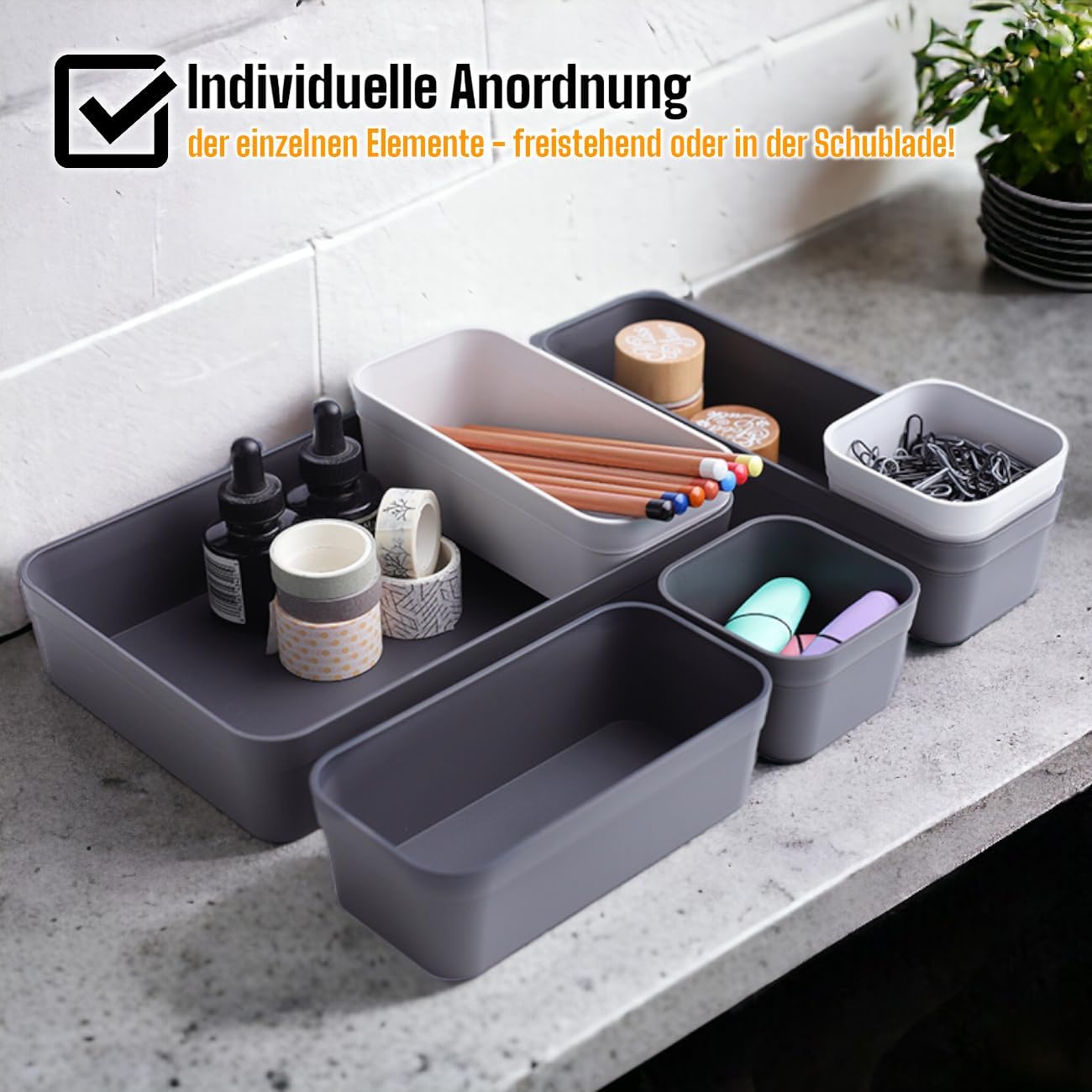 Schubladen-Organizer-Set, Pastell-grün