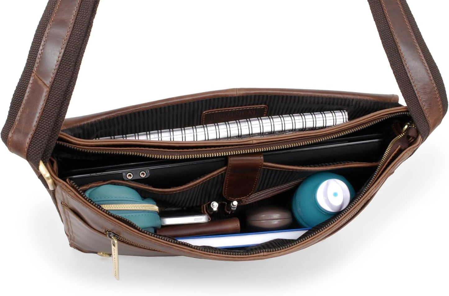 Leder Laptoptasche 17 Zoll, Hunter Braun
