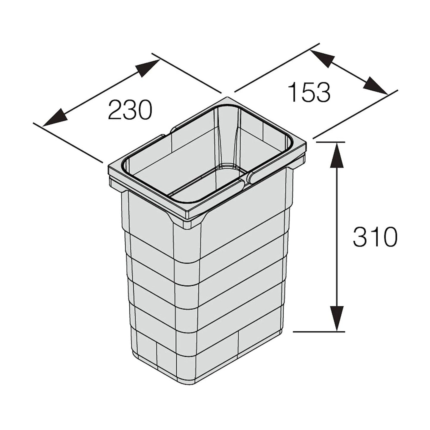 Abfalleimer Ninka 5050.90, Volumen 8 Liter (alugrau)