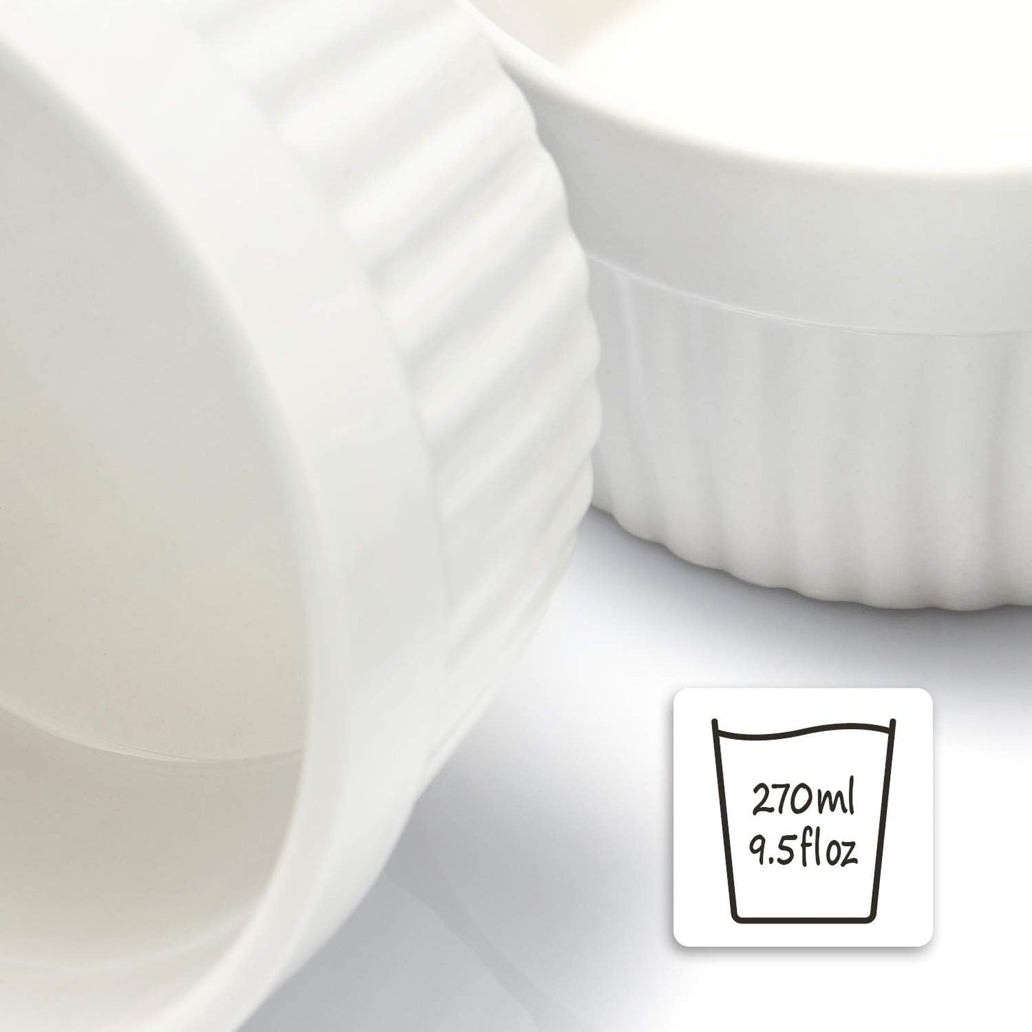12 Stück Souffléförmchen, Weiss - 12 Stück Ø 11cm