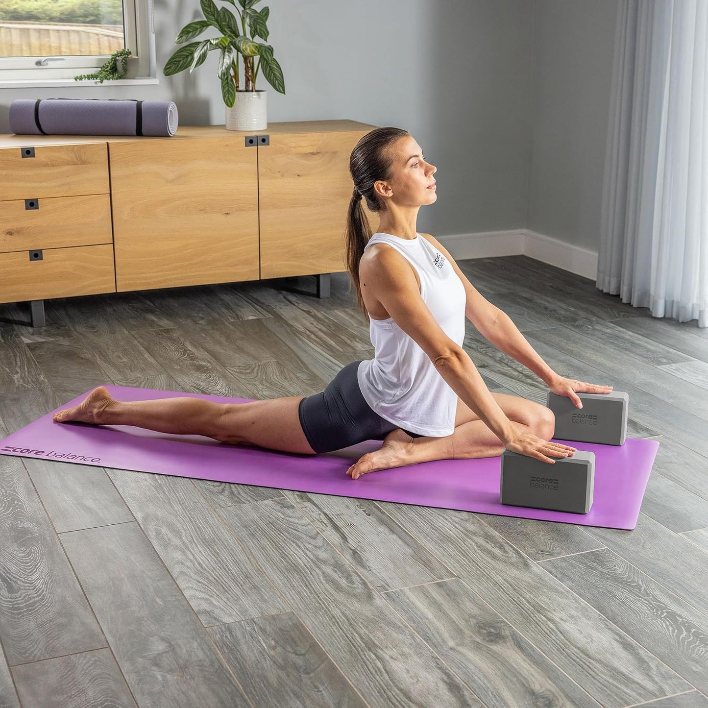 Yoga-Blöcke Set, Grau