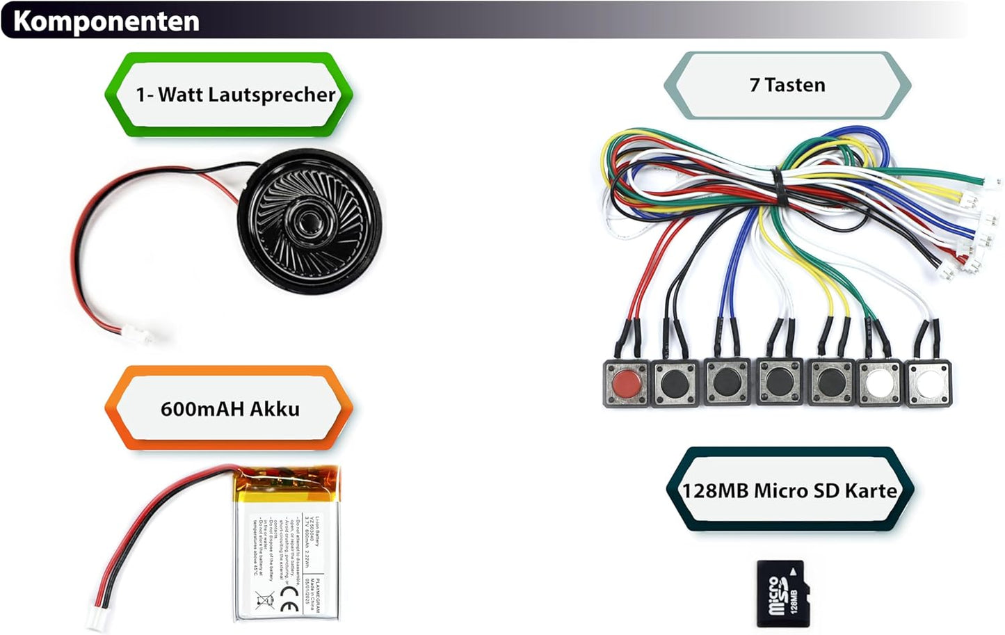 MP3 Soundmodul mit Tasten und Wiedergabeoptionen