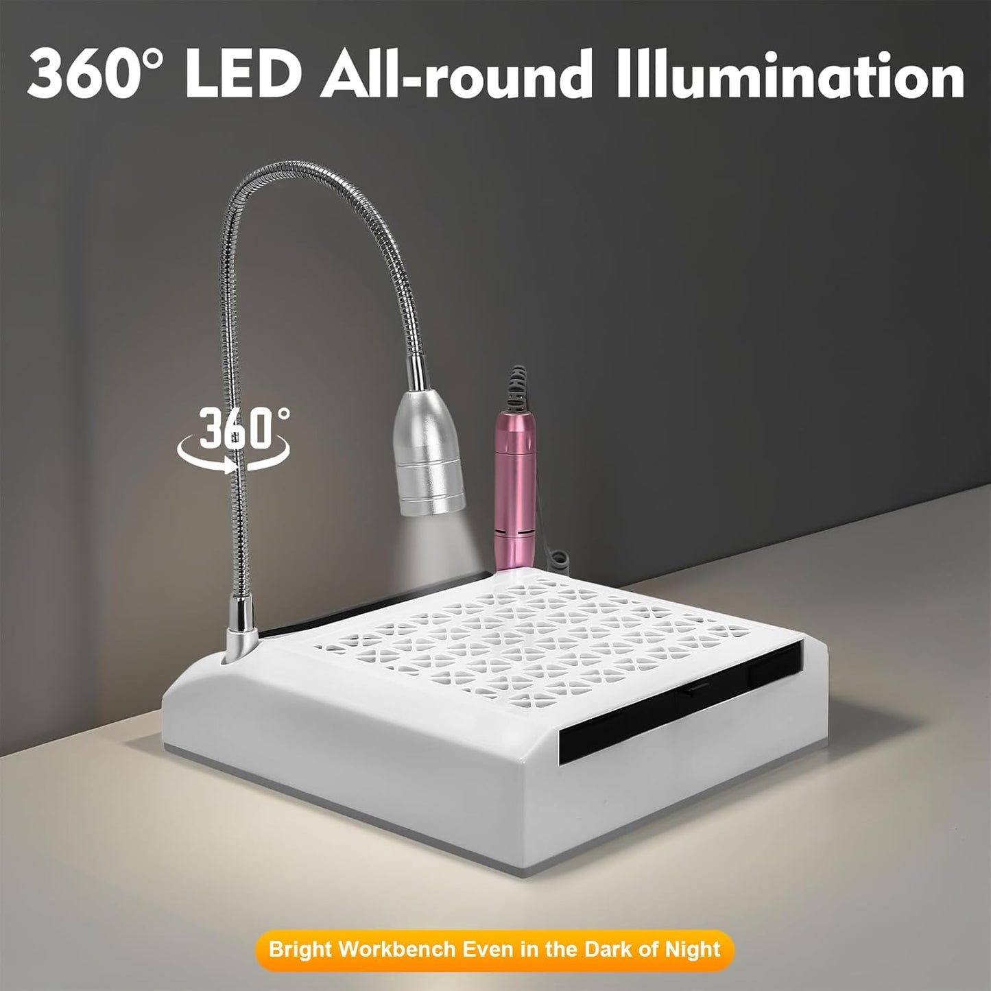 4 in 1 Profi-Nagelfräse mit Staubsauger & LED