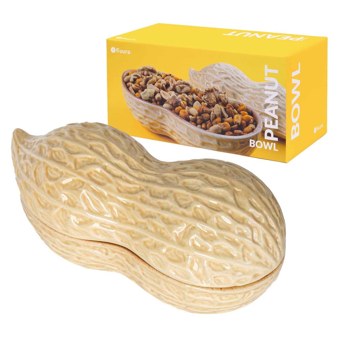 Snackschale in Erdnussform, Braun