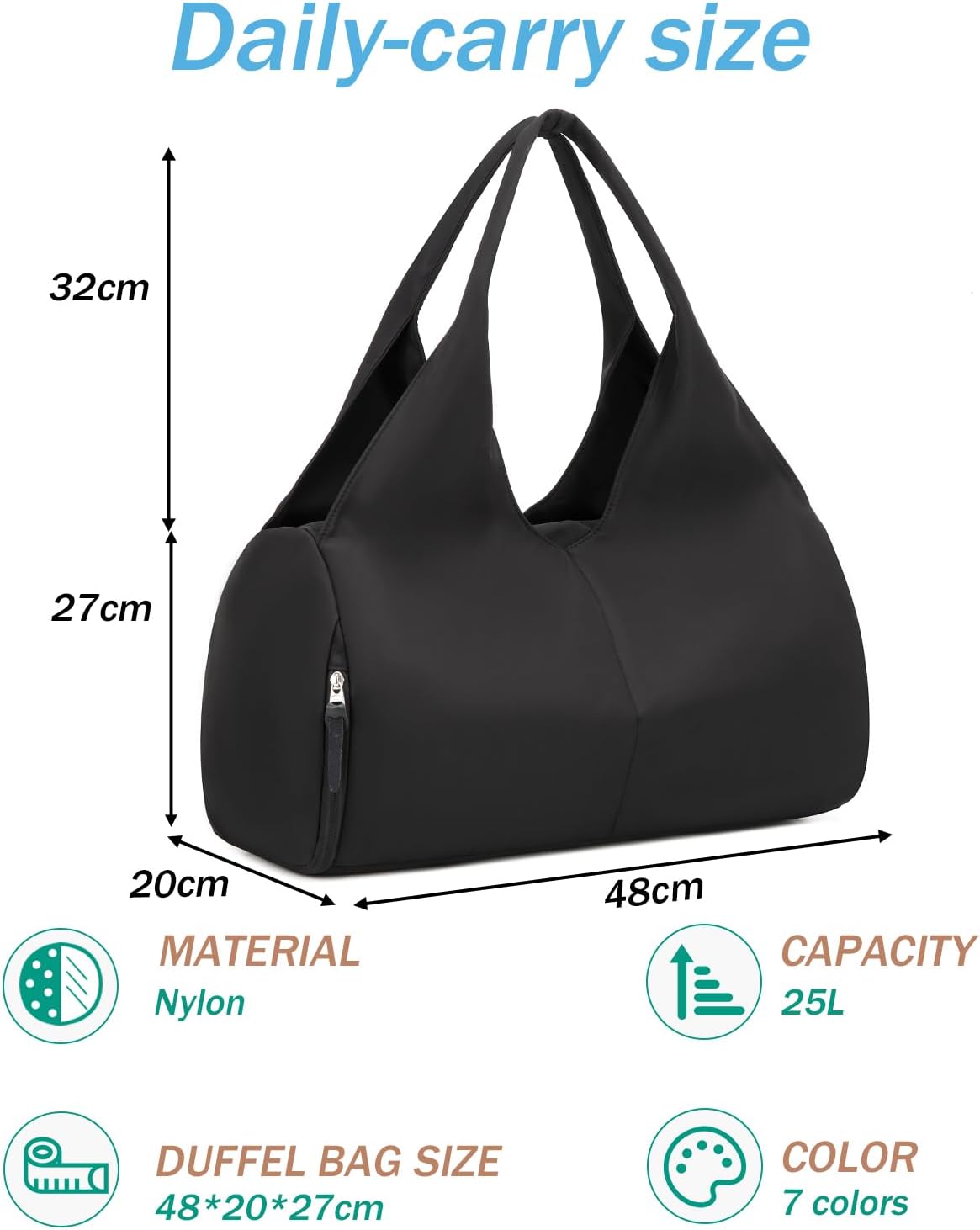 Reisetasche mit Schuh- & Nassfach, Schwarz