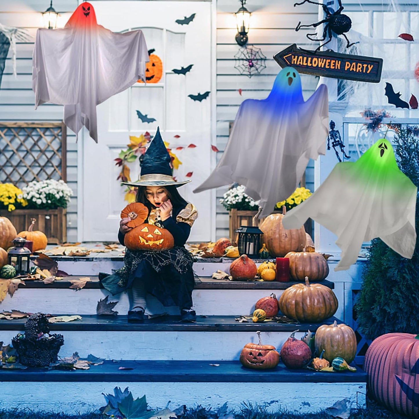 Halloween Hängende Geister-Deko (3 Stück, 67CM)