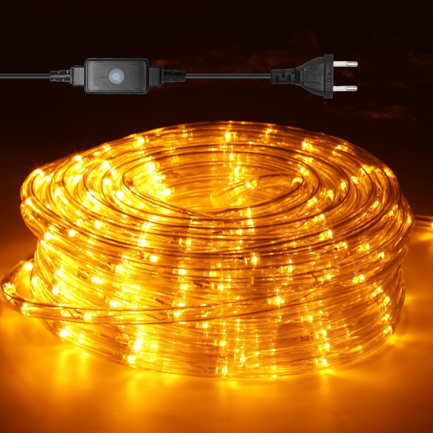 LED Lichterschlauch mit Memory-Funktion (10m), Gelb 10m