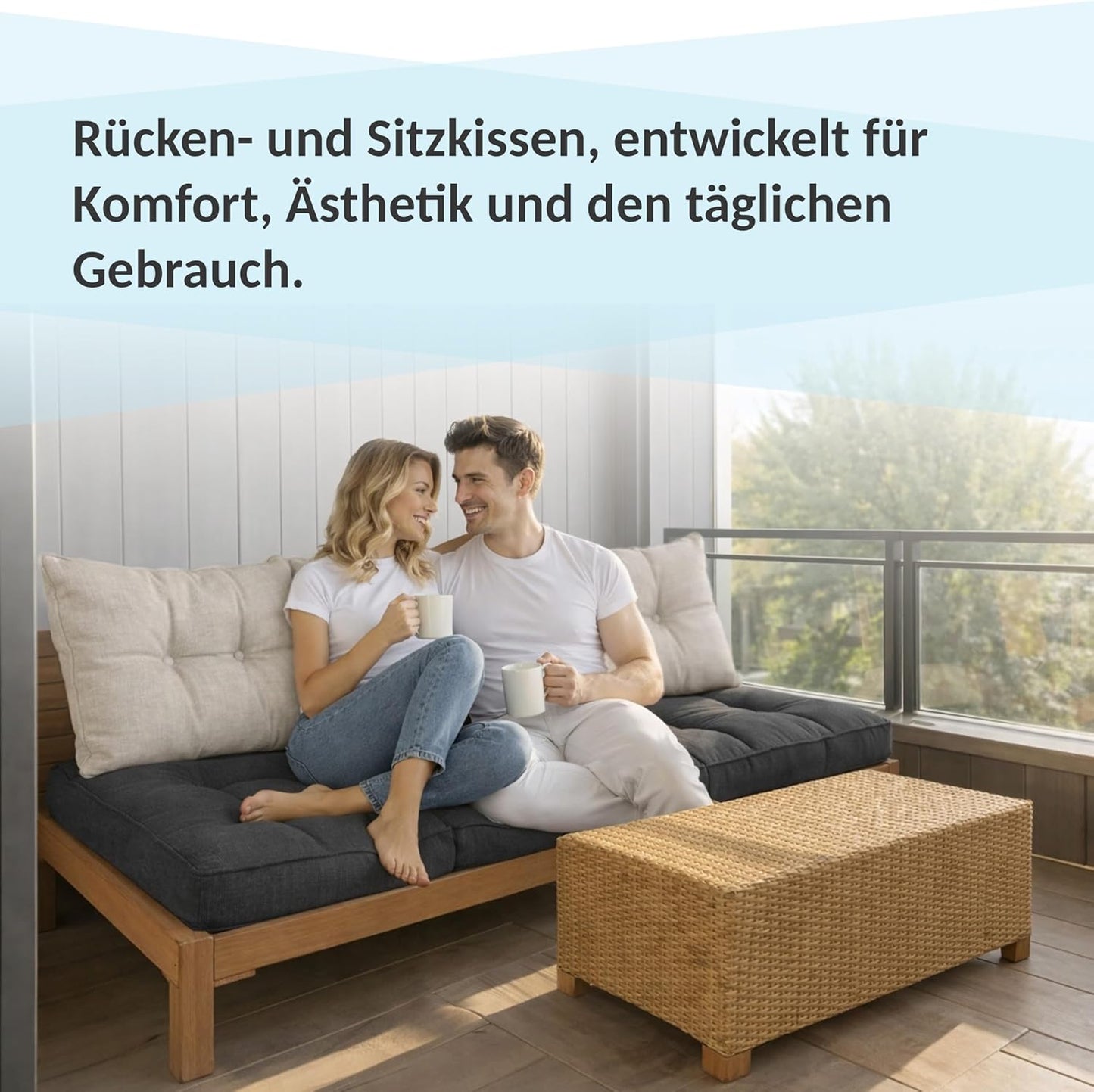 Loungekissen-Set, Grün 2er Set (70x70 + 70x40)