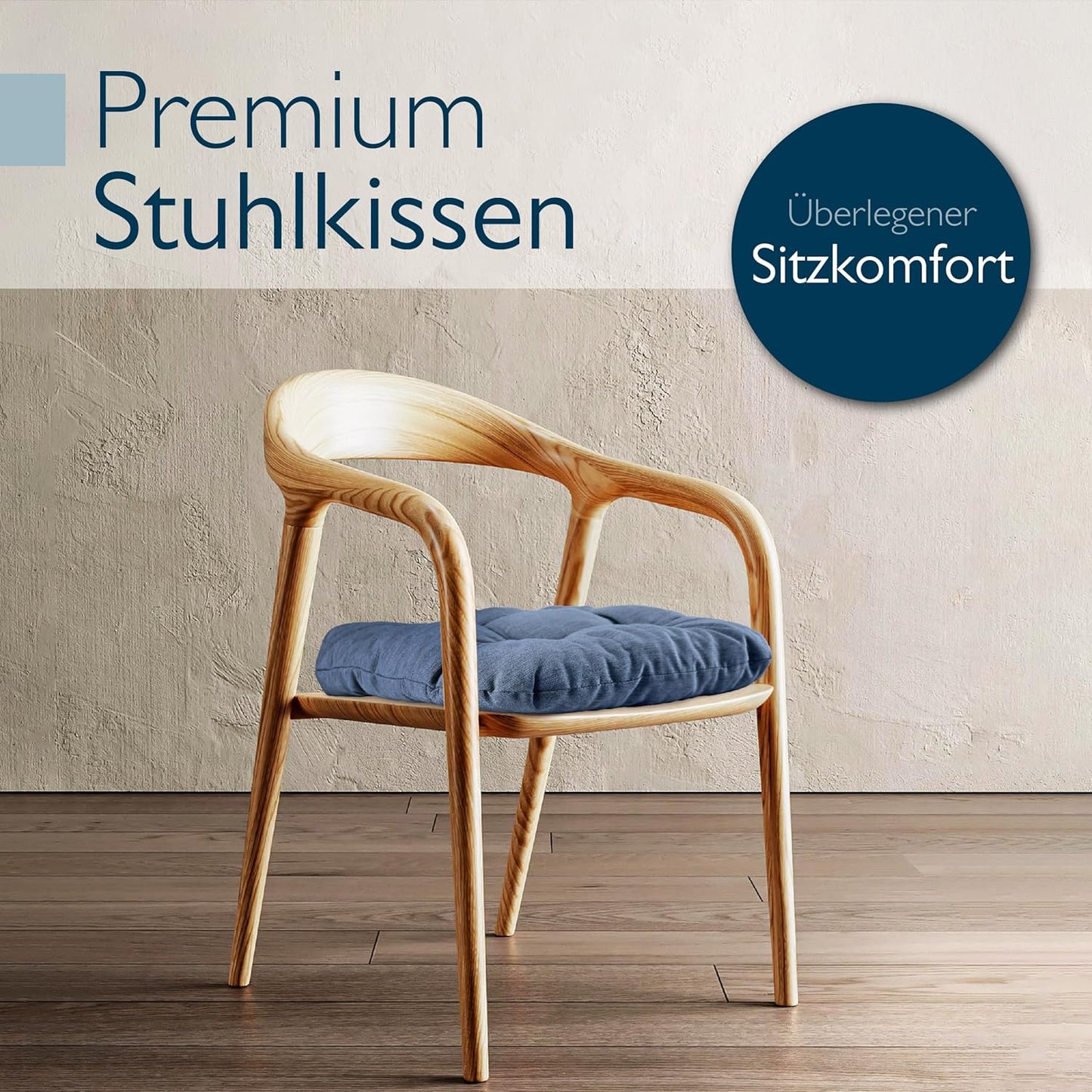 4-teiliges Sitzkissen-Set HighLux SK, 4er Set Dunkelblau
