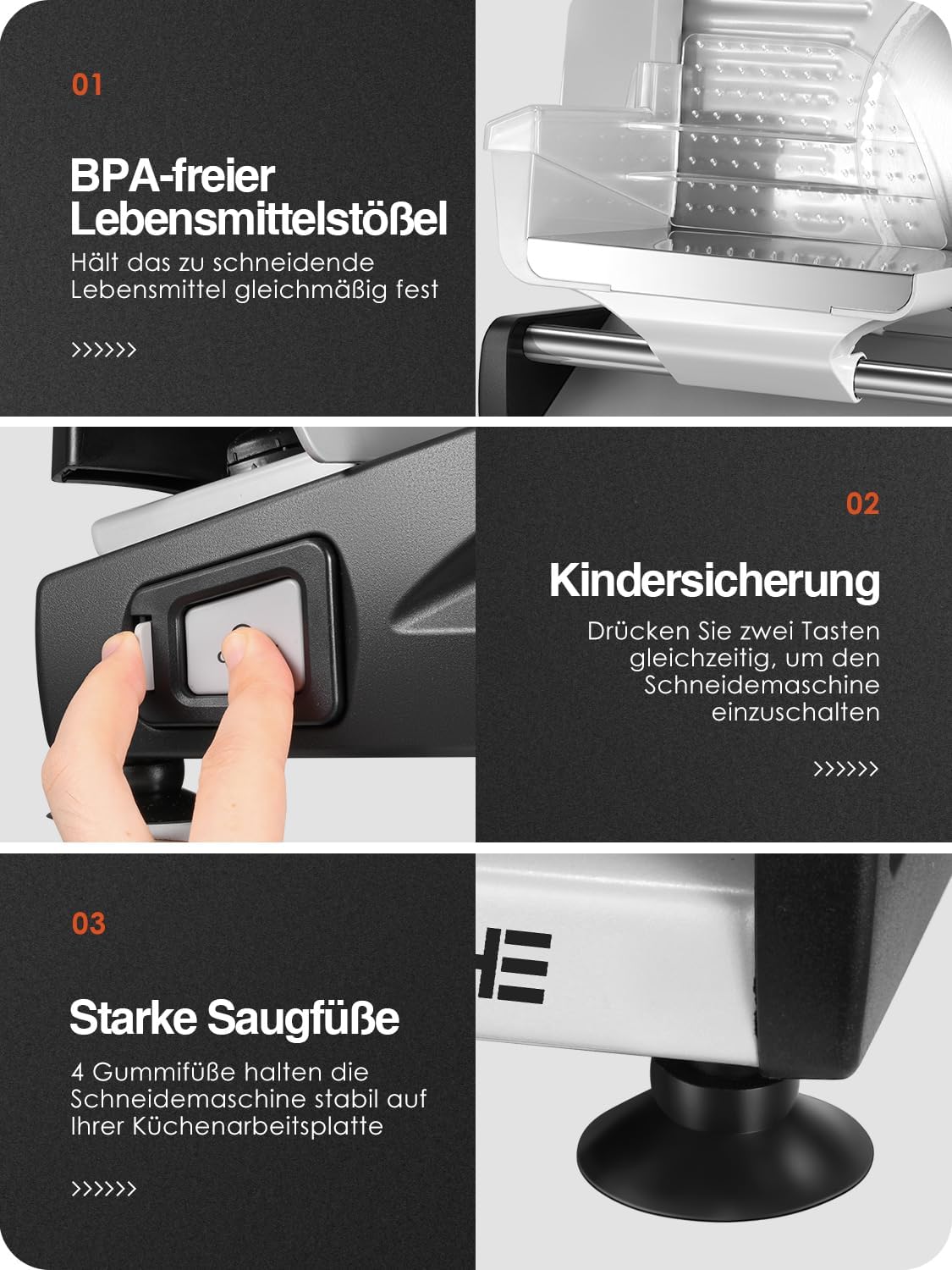 Elektrischer Allesschneider mit Messer