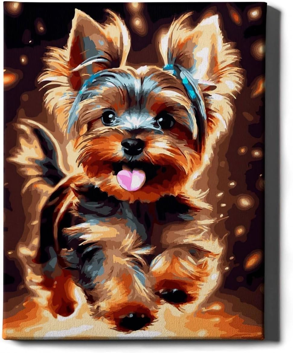 Malen nach Zahlen Set 40x50 cm, Jolly yorkie terrier