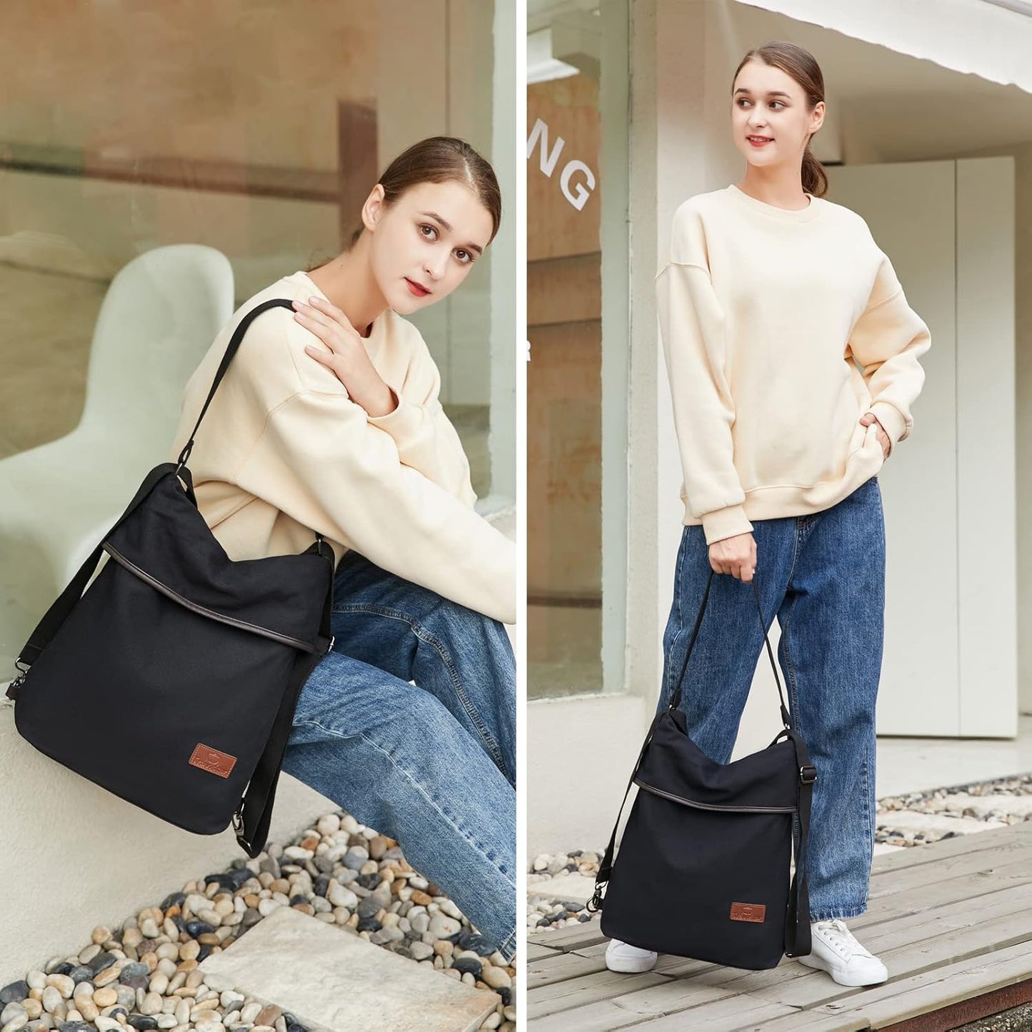 Schultertasche, L Grau