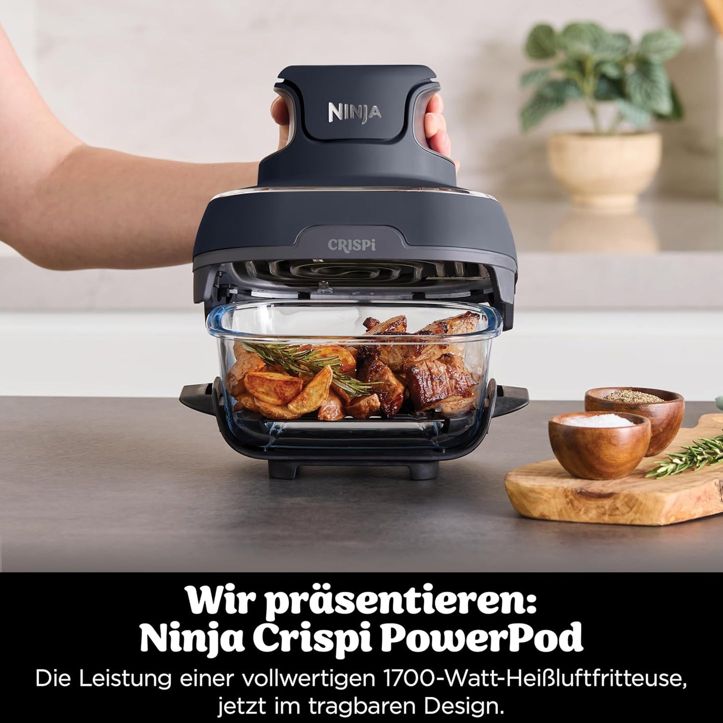 Crispi 4-in-1 Heissluftfritteuse, Grau