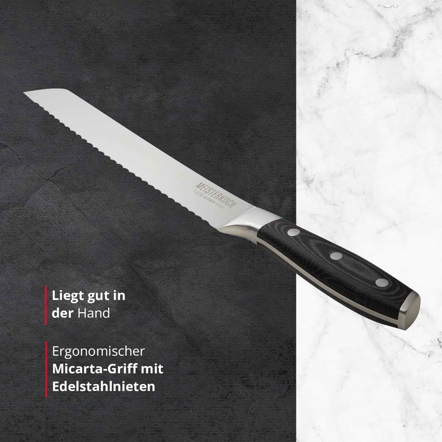 Brotmesser mit ergonomischem Griff, Brotmesser