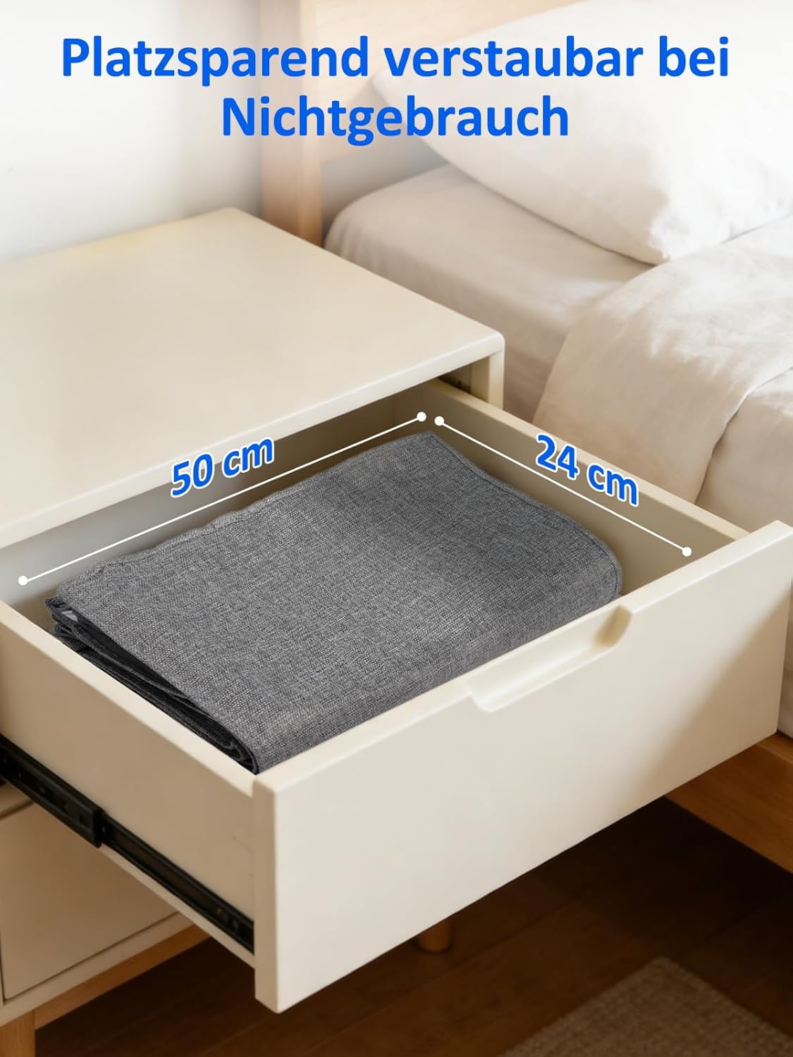 2er-Pack Unterbett-Aufbewahrungstaschen, Grau - 2 Stück 10cm