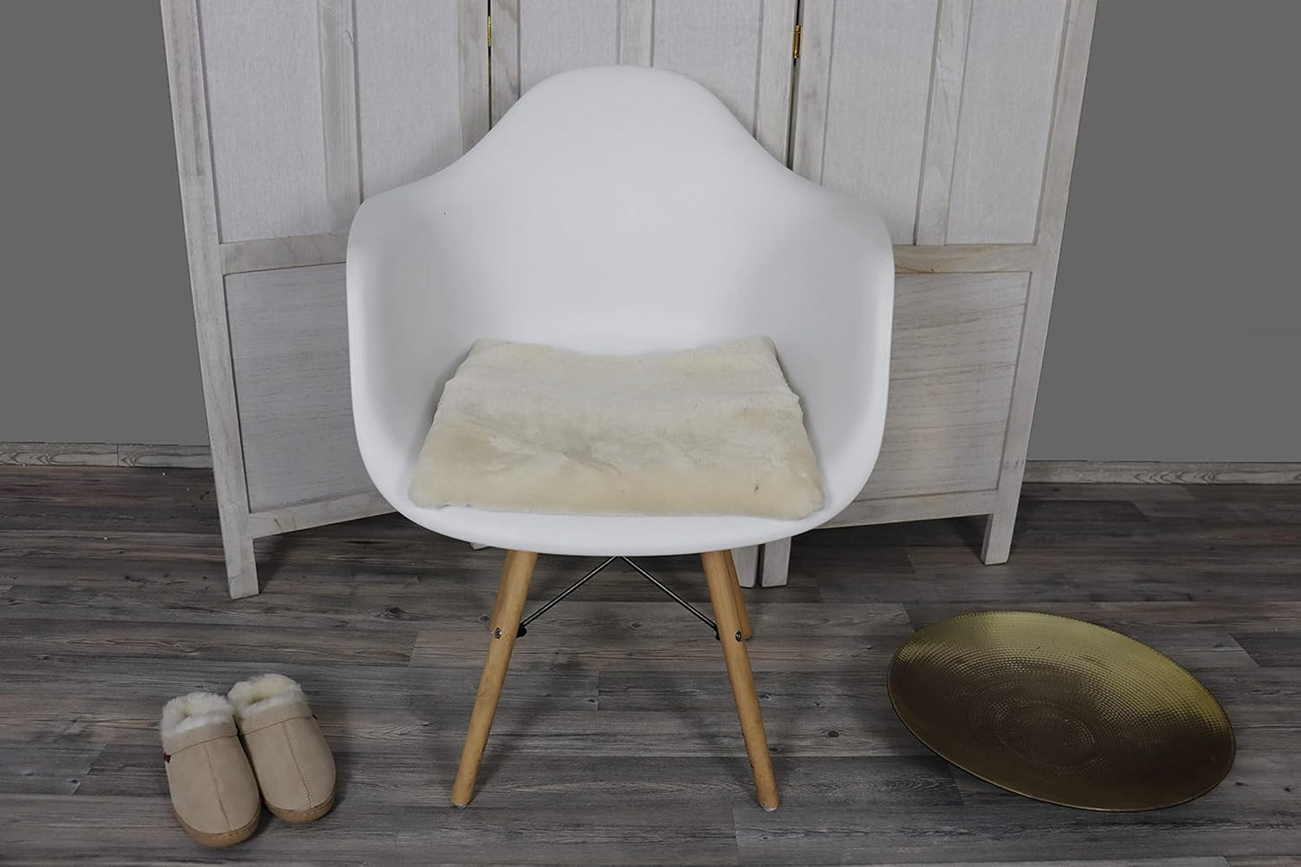 Sitzpolster aus Merino, Beige 40x40cm