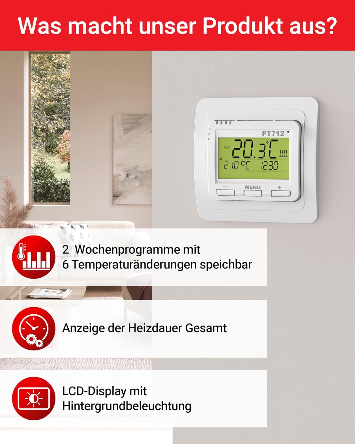 Digitaler Raumthermostat PT712
