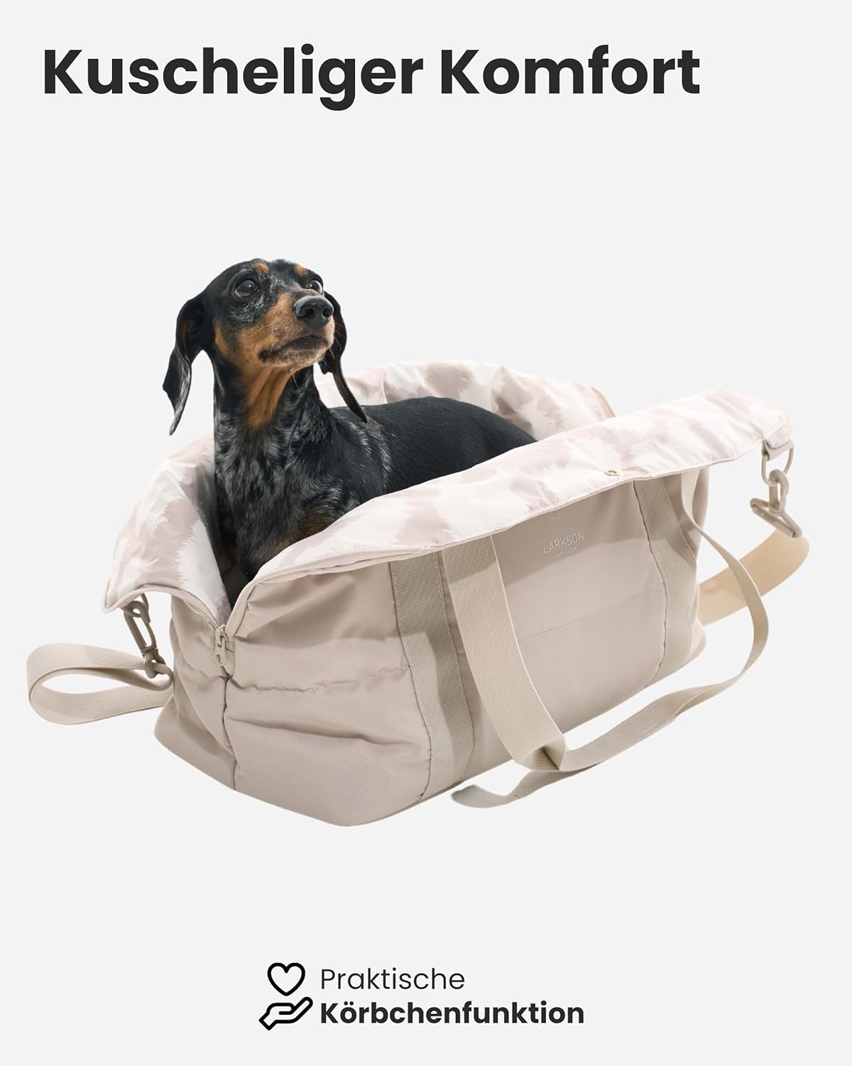 Aufklappbare Hundetragetasche Frida, bis 10 kg, Sand