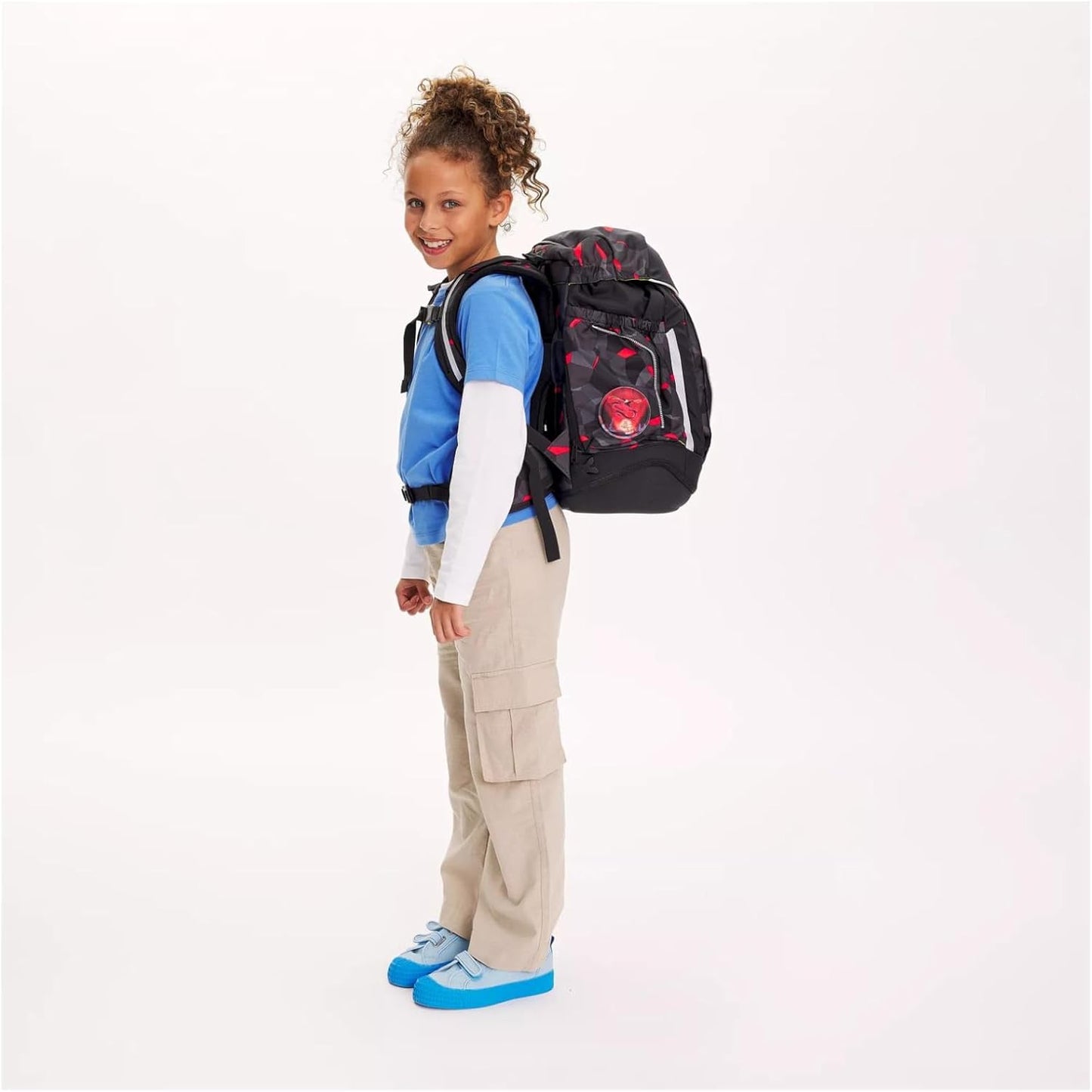 6-teiliges Maxi Schulrucksack-Set, Black, Red/ Einheitsgrösse
