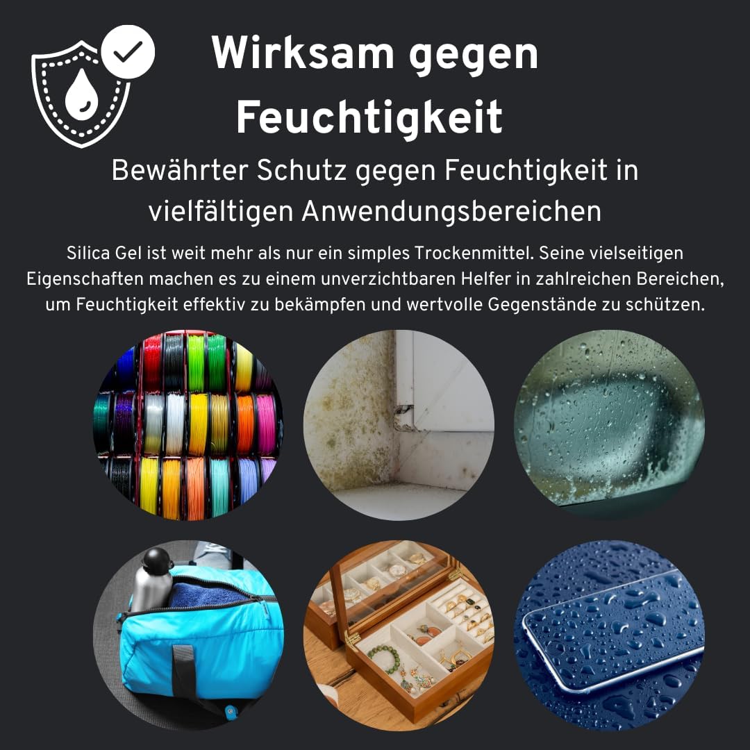 Silica Gel Trockenmittel mit Farbindikator, 2 kg (1er Pack)
