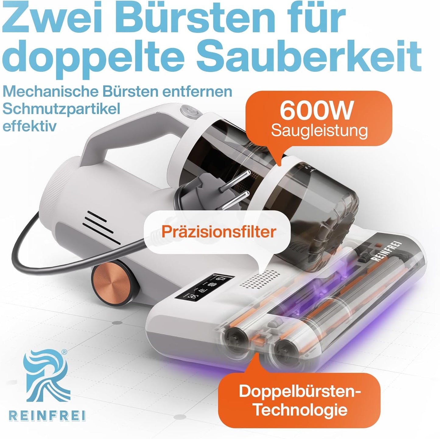 Matratzensauger gegen Milben mit Heissluft & Vibration