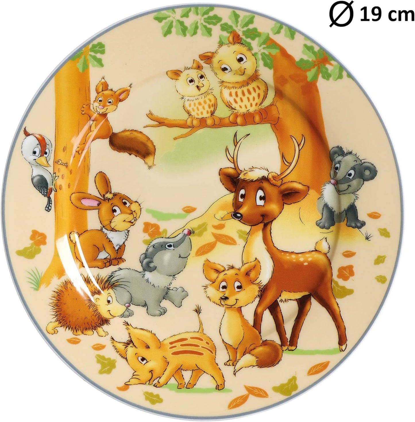 Kindergeschirr-Set Waldtiere (10-teilig) mit Besteck und Gläsern