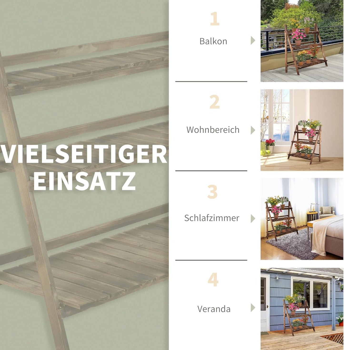 Pflanzentreppe mit 3 Stufen, L100 x B37 x H93 cm