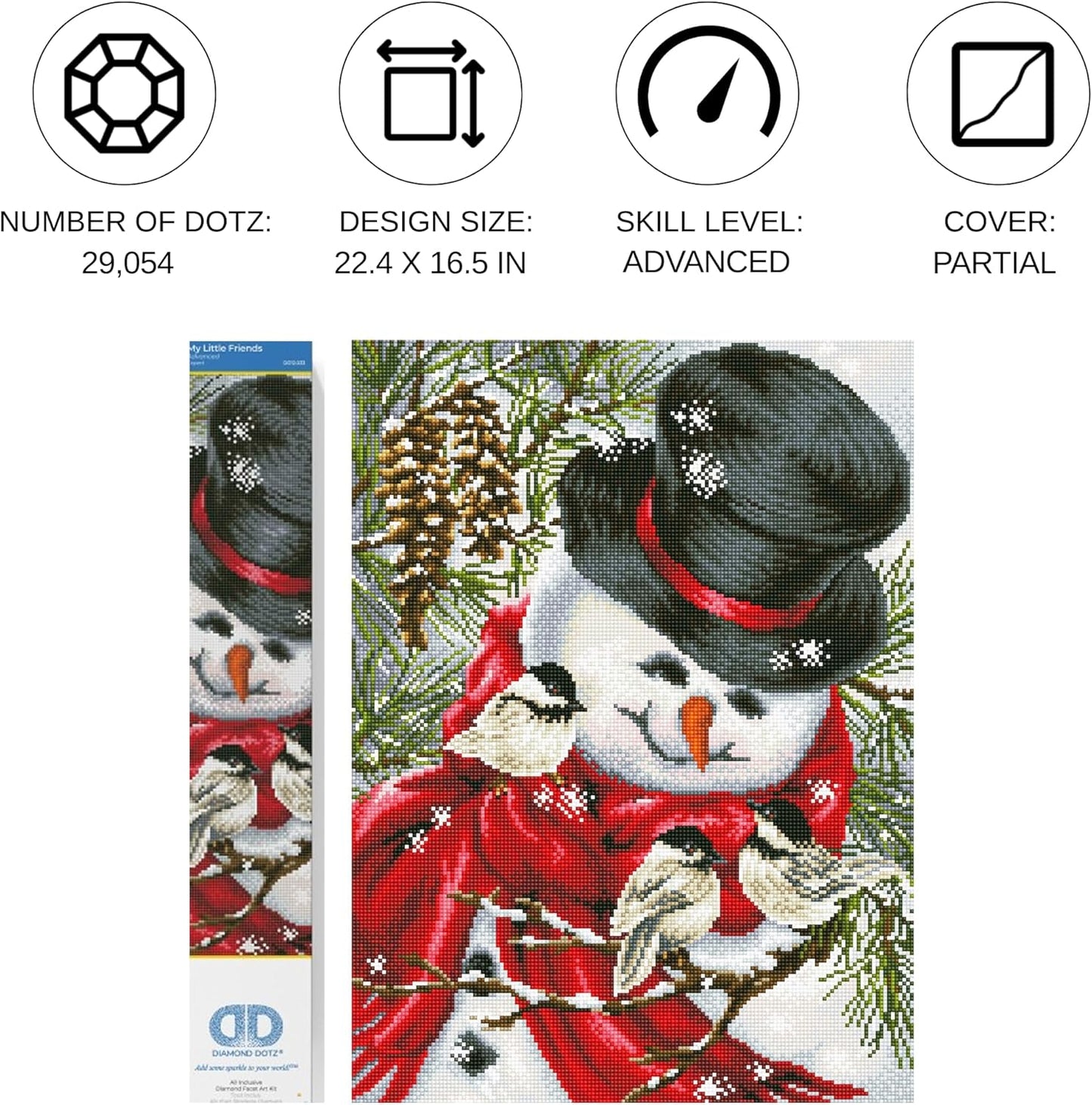 Diamond Painting Set Schneemann mit Vögeln, My Little Friends