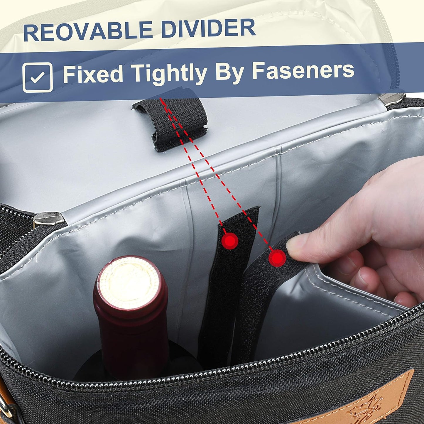 Kühltasche für 2 Flasche, Kühltasche 2 Flaschen - Schwarz