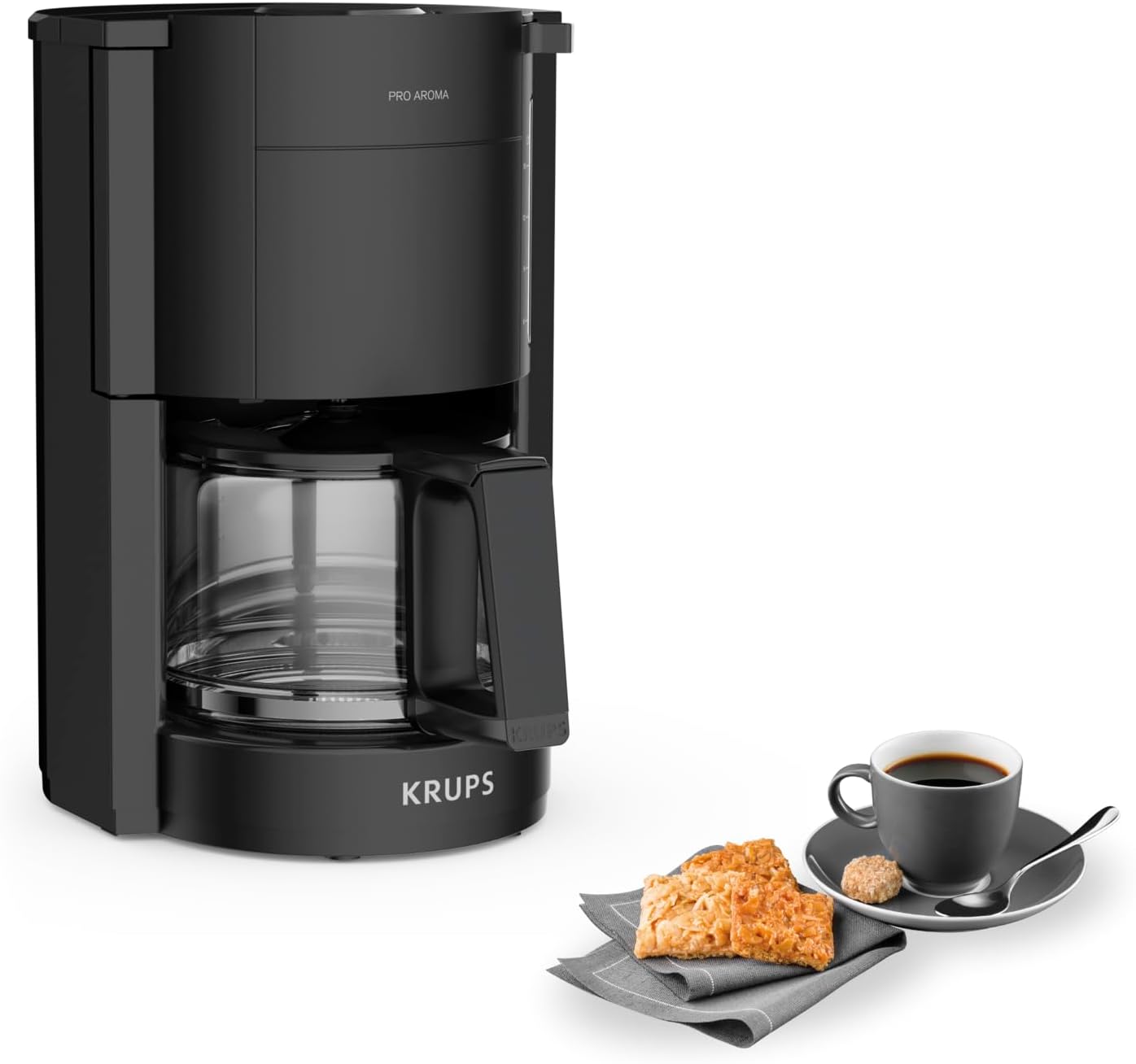 ProAroma Filterkaffeemaschine mit Glaskanne (1,25L), Schwarz F30908 ProAroma