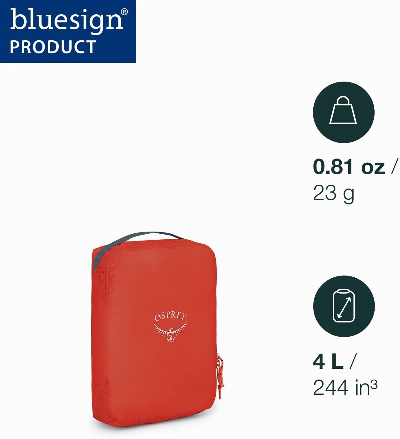 Ultraleichter Packwürfel 4L, Waterfront Blue M - Fassungsvermögen 4L