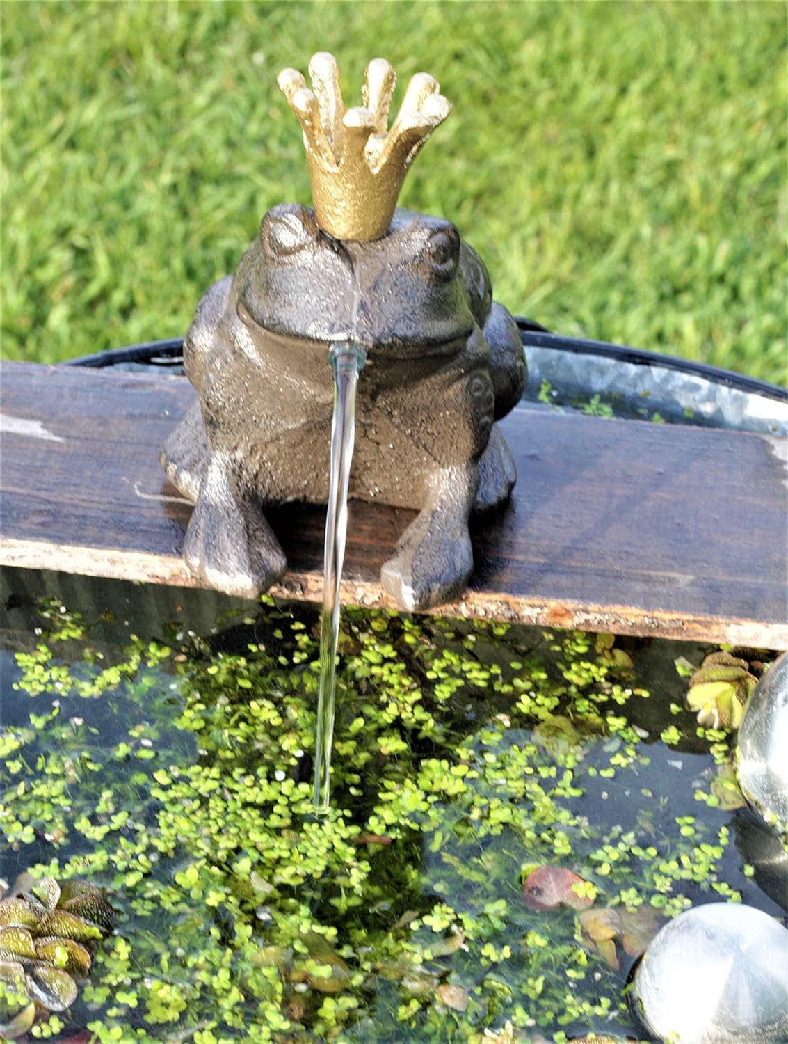 Wasserspeier Froschkönig mit Solarpumpe