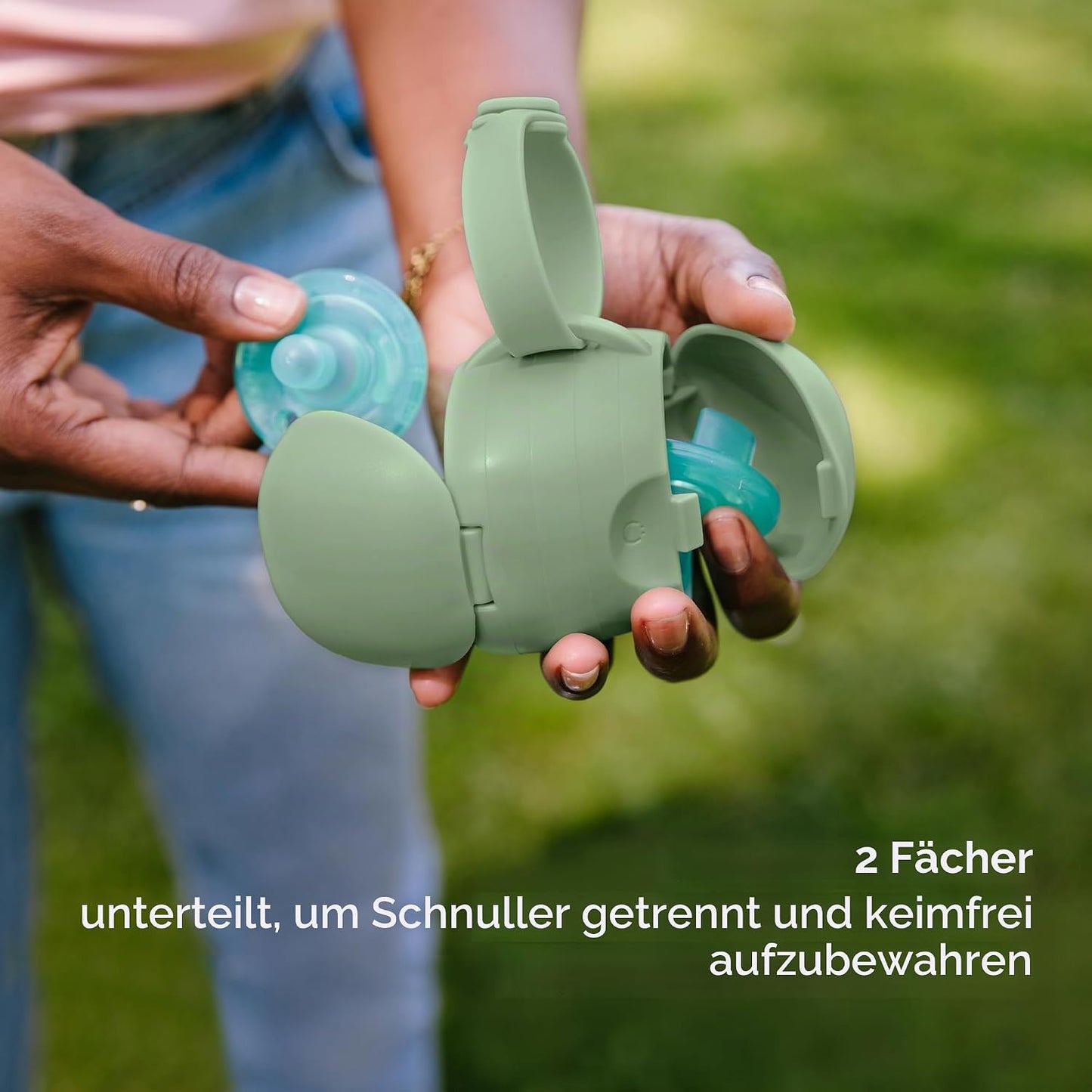 On-the-Go Dual Schnullerbox, Sage Green