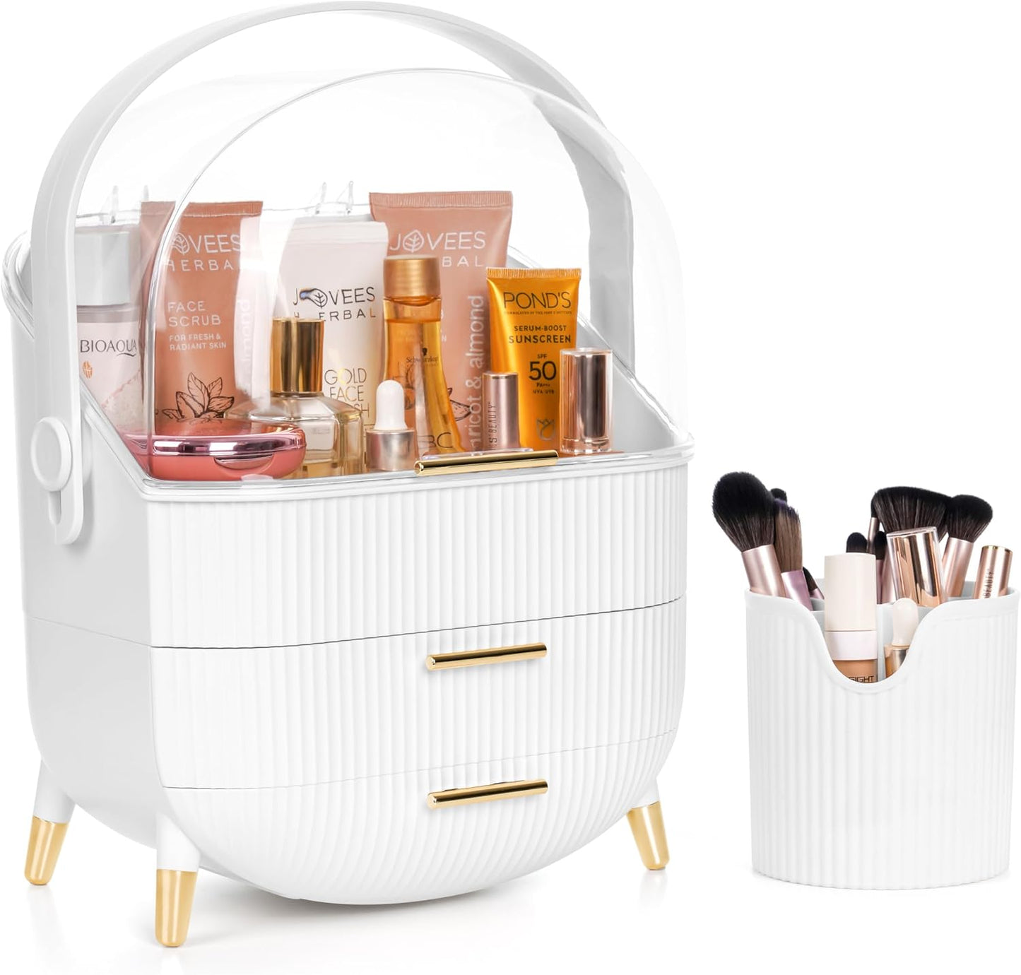 MakeUp-Organizer mit Pinsel-Aufbewahrung