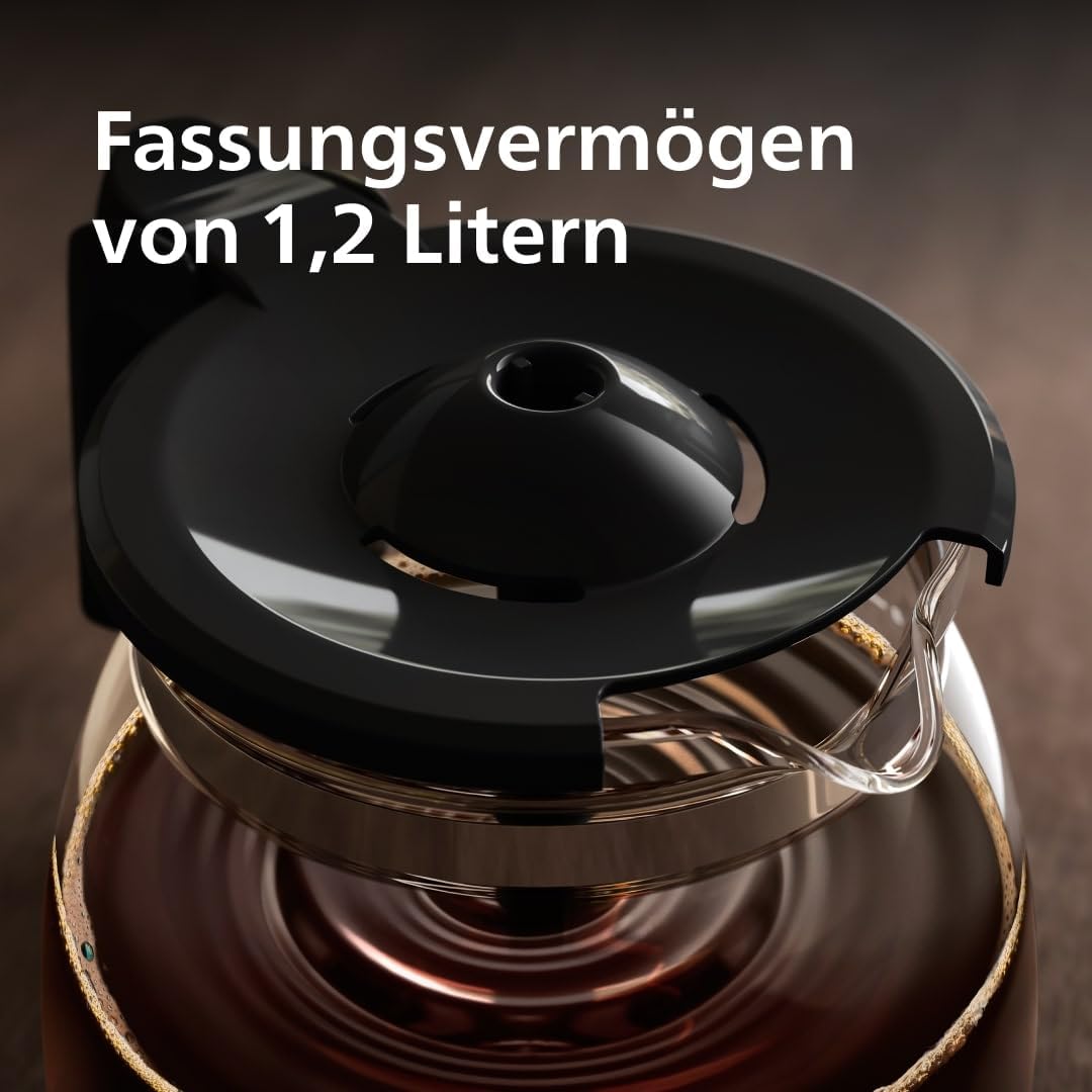 Kaffeemaschine mit Aromawirbel und Abschaltautomatik, Glaskanne