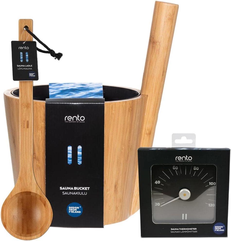 Sauna-Set mit Eimer, Kelle & Thermometer