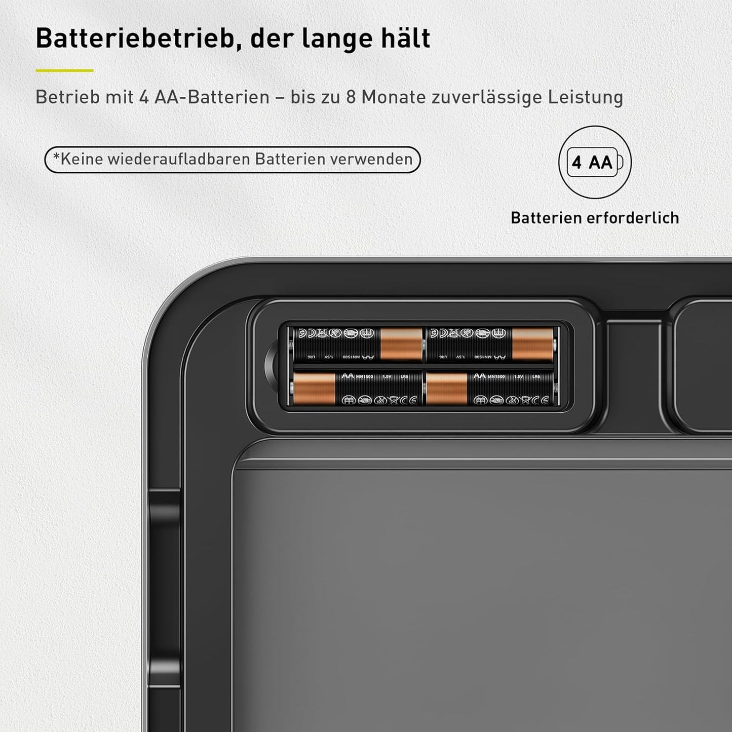 Sensor-Mülleimer mit 2 Fächern, 32+18 Liter-Edelstahl