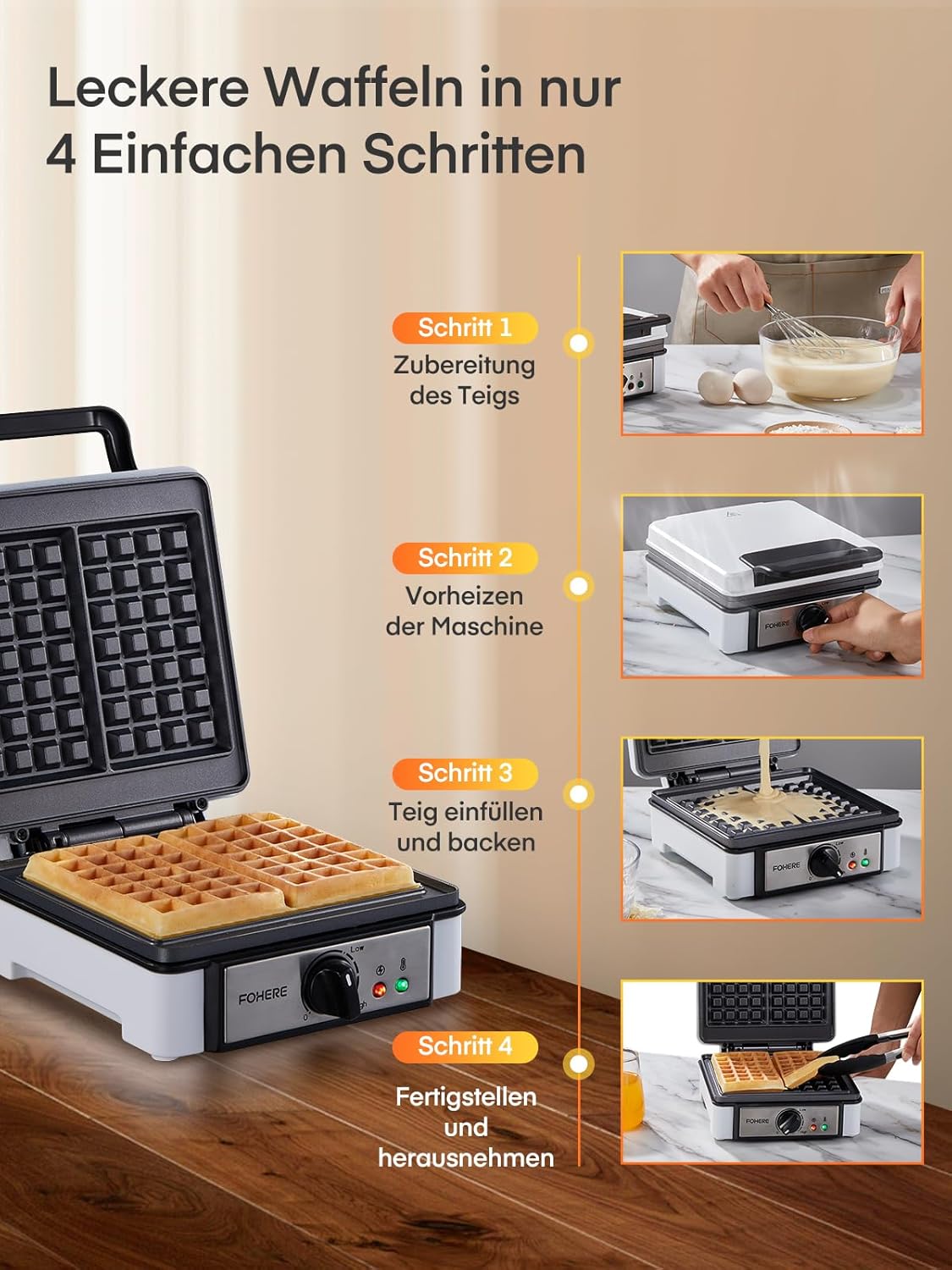 Waffeleisen mit Antihaftbeschichtung