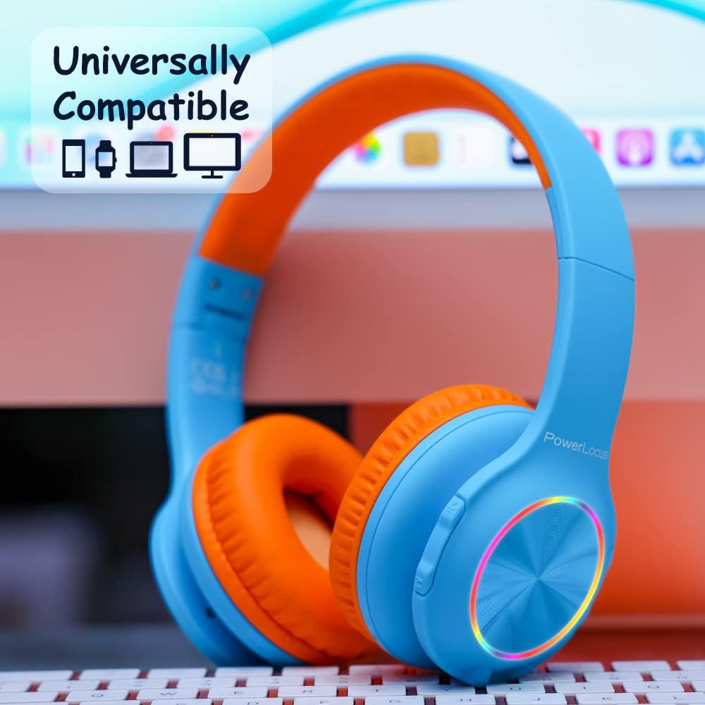 Kinder Bluetooth-Kopfhörer, Blau/Orange