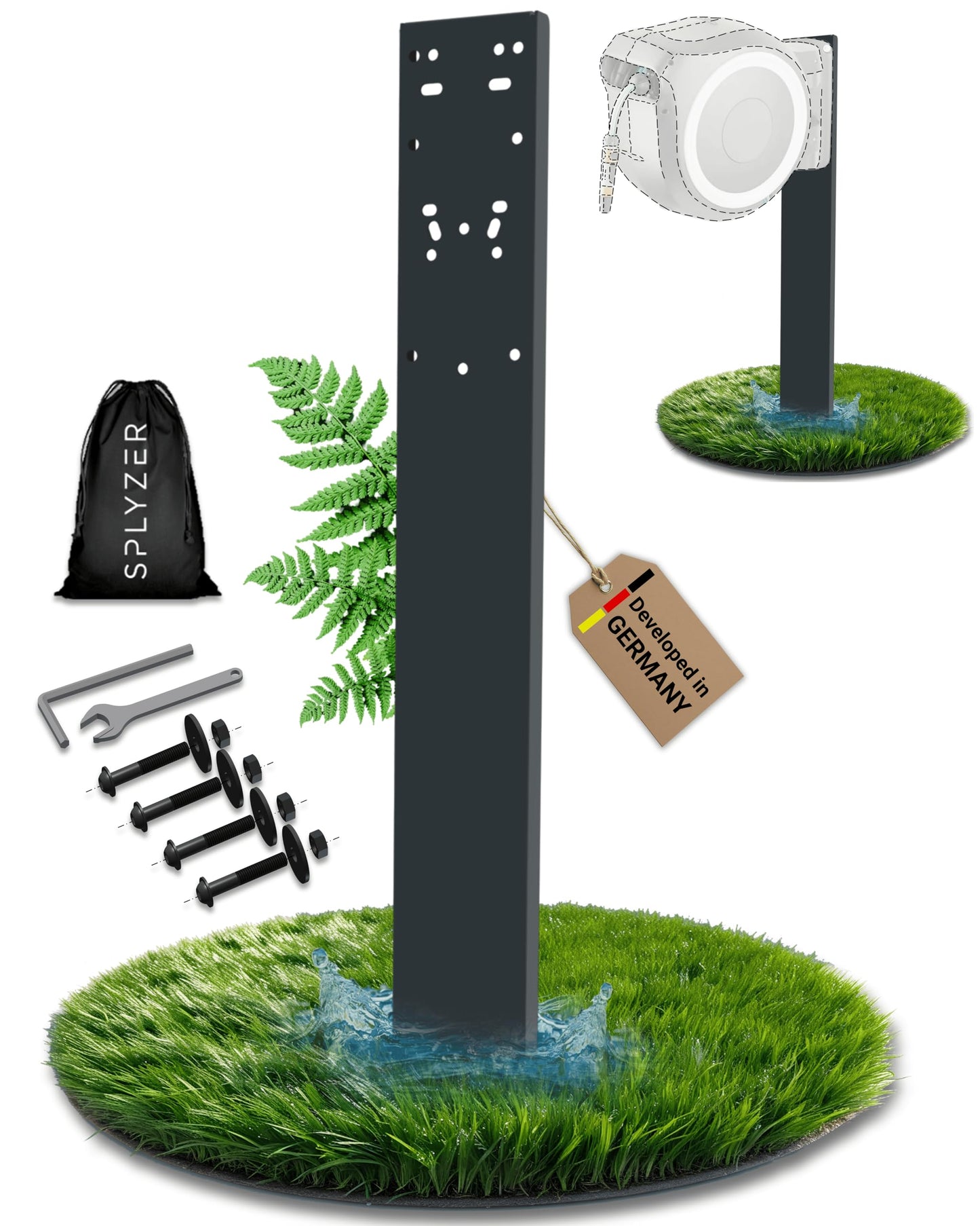 Halterung für Schlauchboxen, Anthrazit (RAL7016)