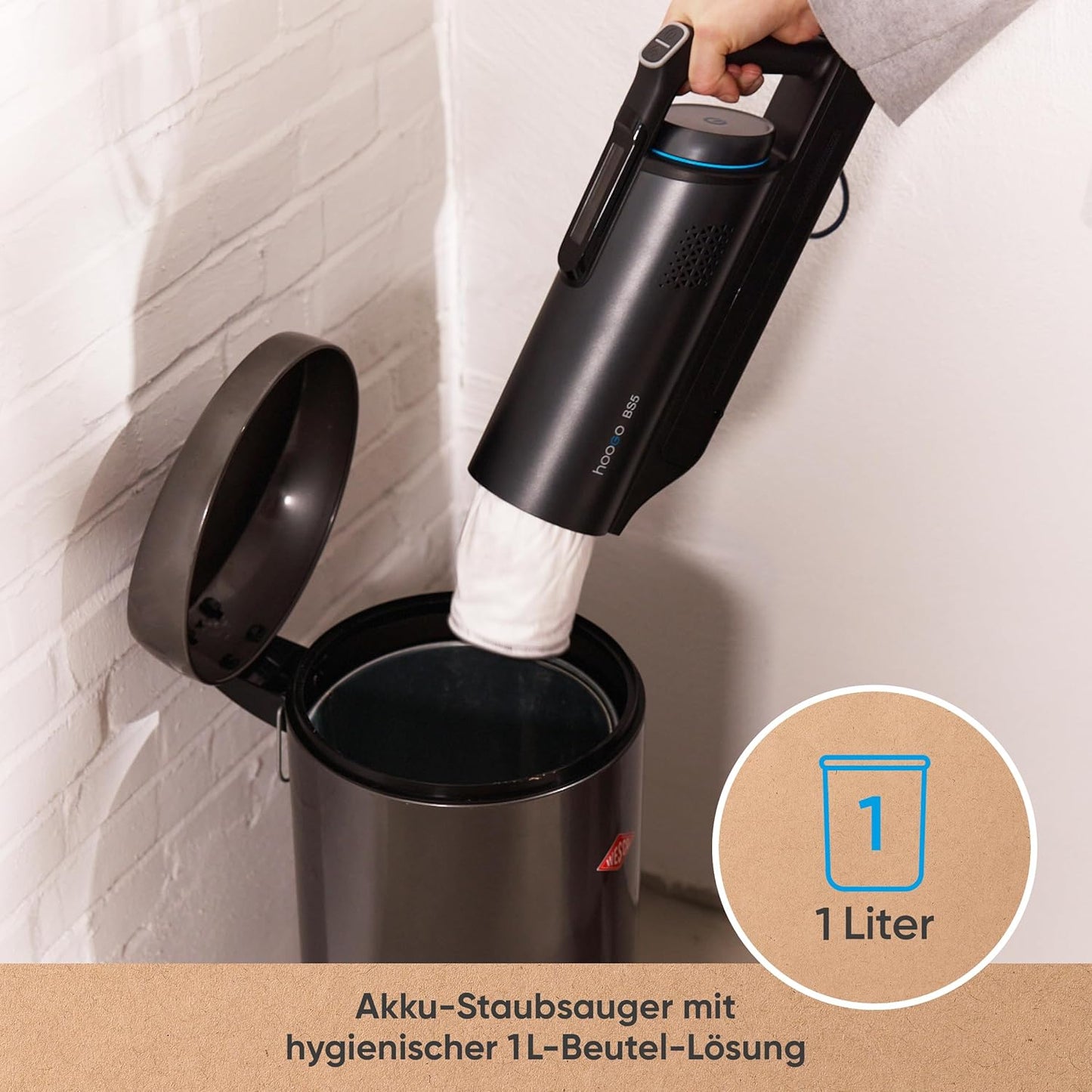 Akkustaubsauger BS5, Graphit Akku mit Beutel