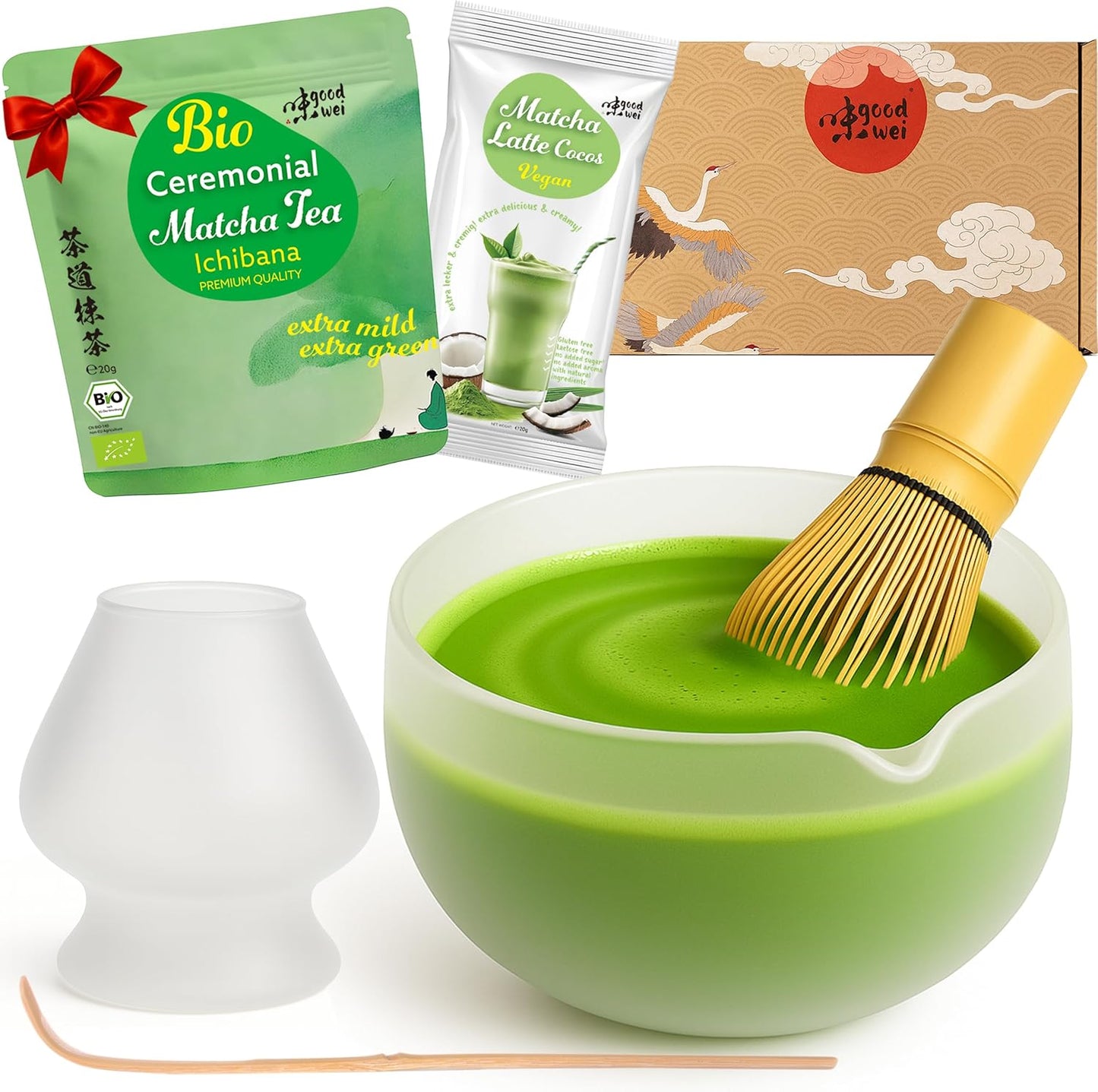 Matcha-Set, Glas Matt