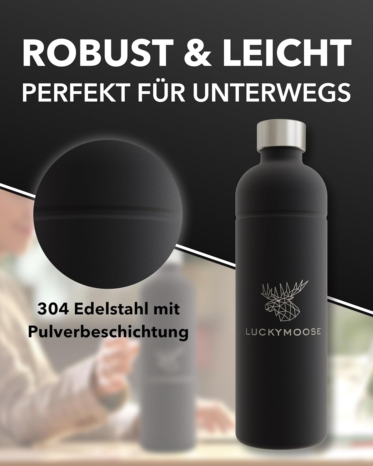 2 Stück Infinity Wassersprudler Flaschen (1,25L), 2x Schwarz
