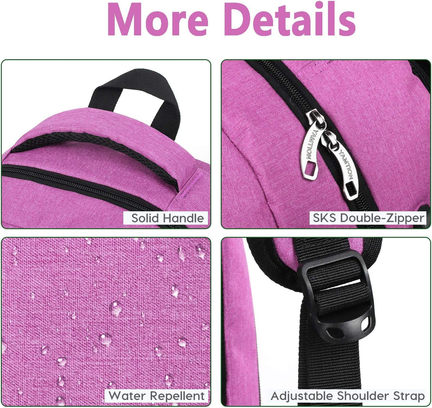 Schulrucksack mit Laptopfach, 15.6" Lila