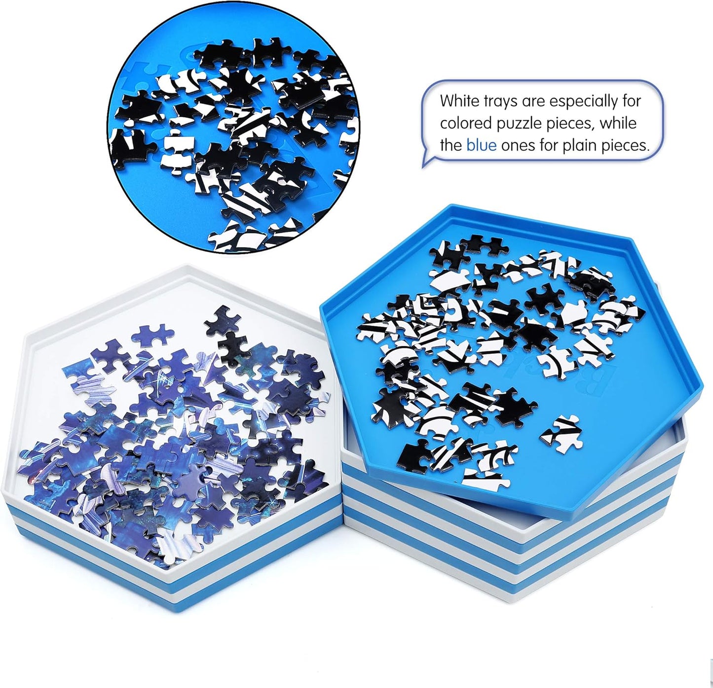 Stapelbare Puzzle-Sortiertabletts