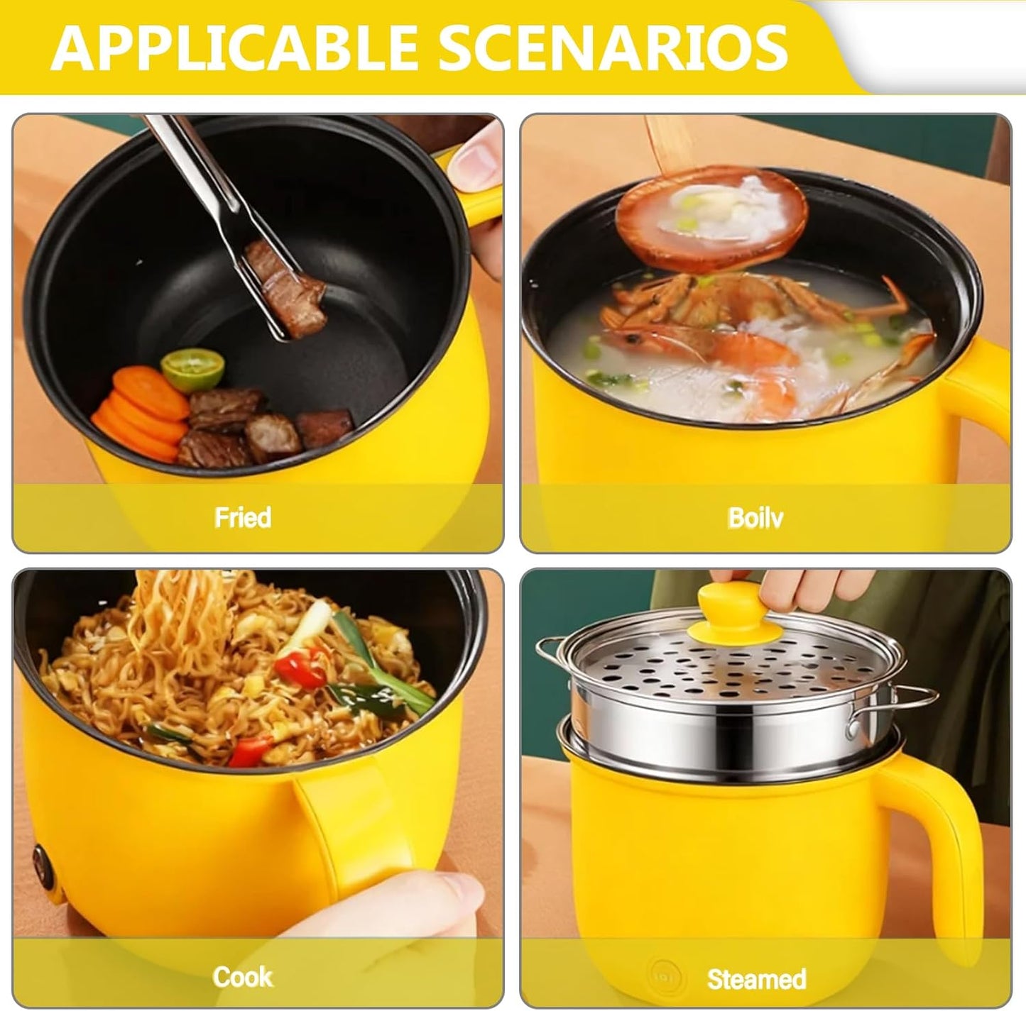 Hot Pot mit Dampfgarer Mini-Multikocher