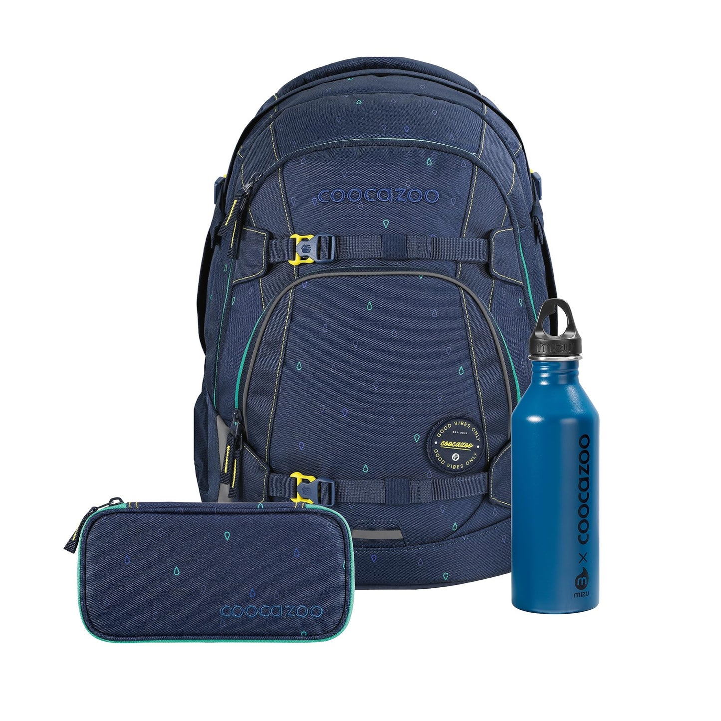 Ergonomisches Schulrucksack-Set Happy Raindrops, Happy Raindrops - Blau