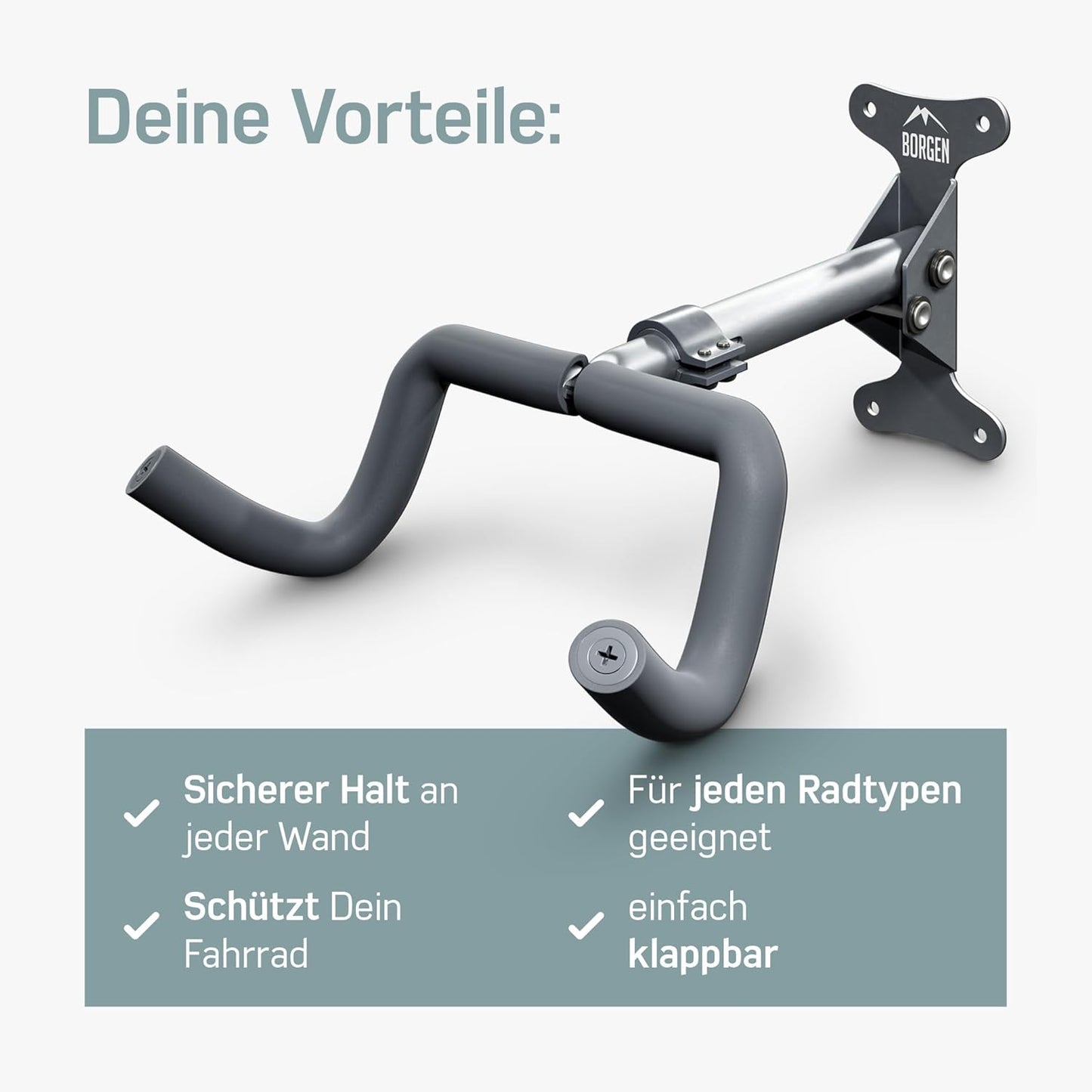 Velo Wandhalterung klappbar, 1er Set Grau