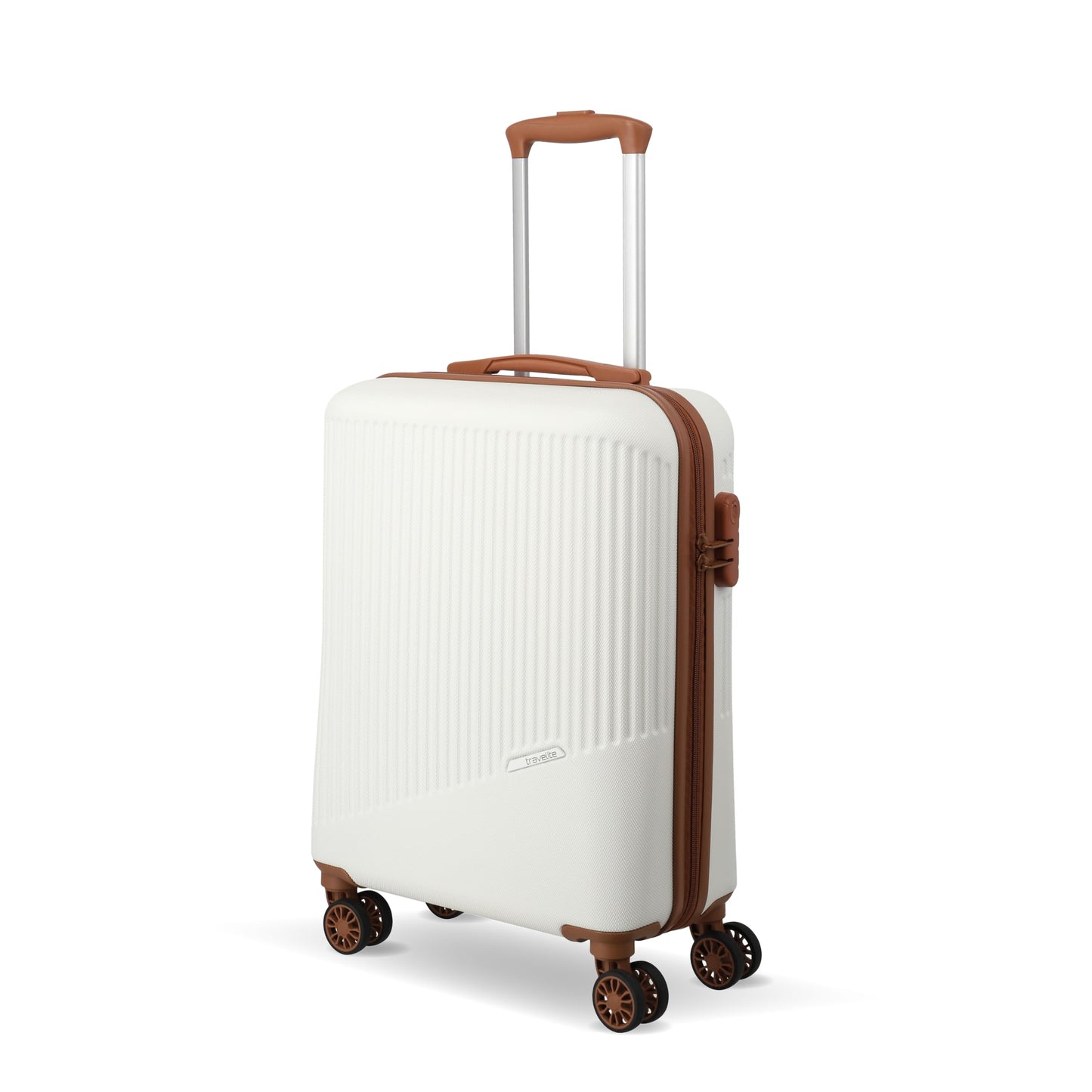 Bali 4 Rollen Kabinentrolley S 55 cm, Weiss/Cognac Trolley Handgepäck (55 cm)