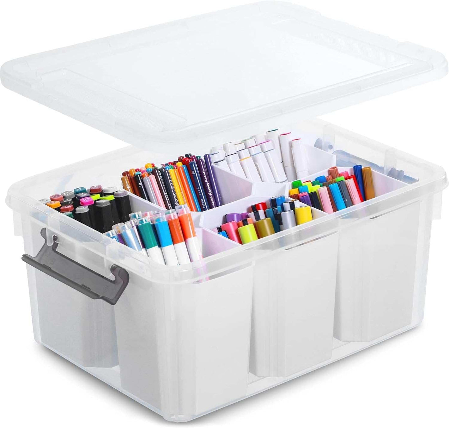 Aufbewahrungsbox mit Deckel und 6 Fächern
